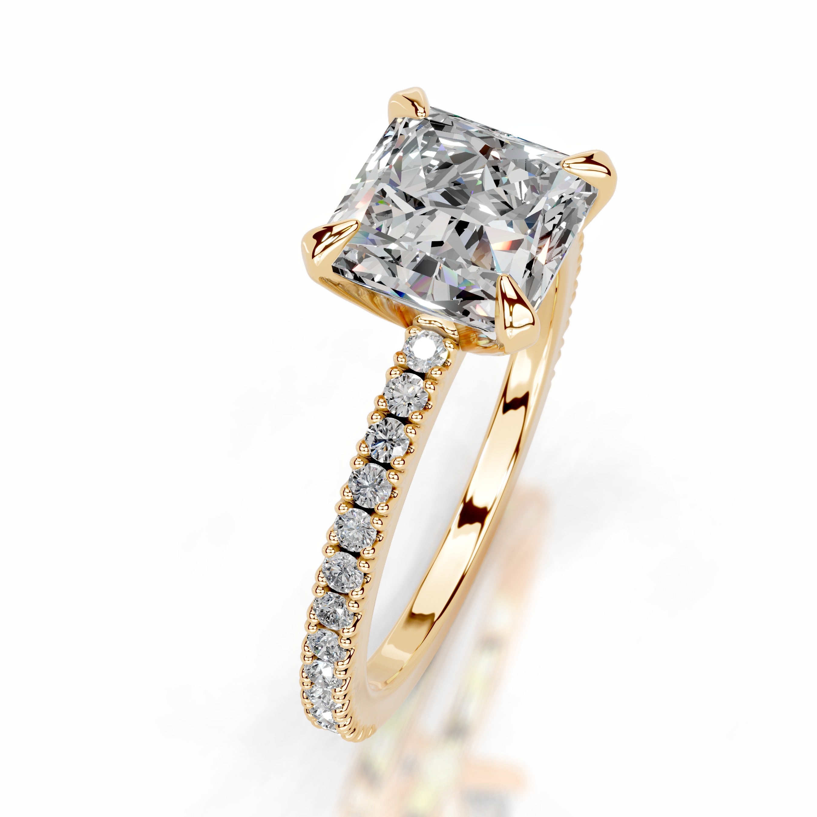 Luisana Moissanite & Diamond Ring - 18K Yellow Gold