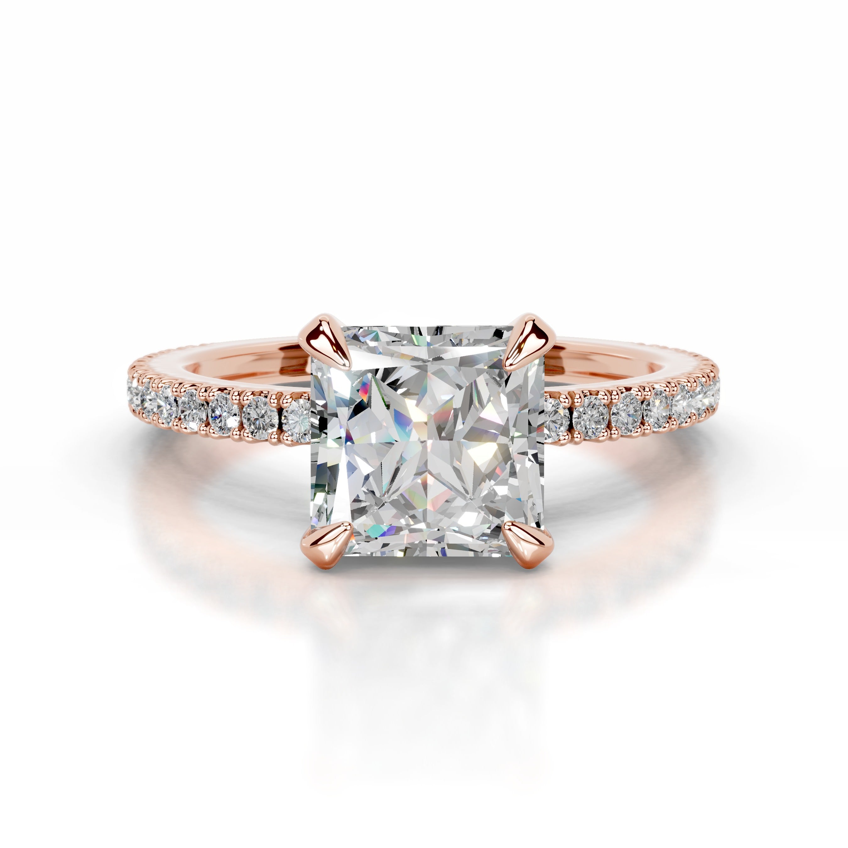 Luisana Moissanite & Diamond Ring - 14K Rose Gold