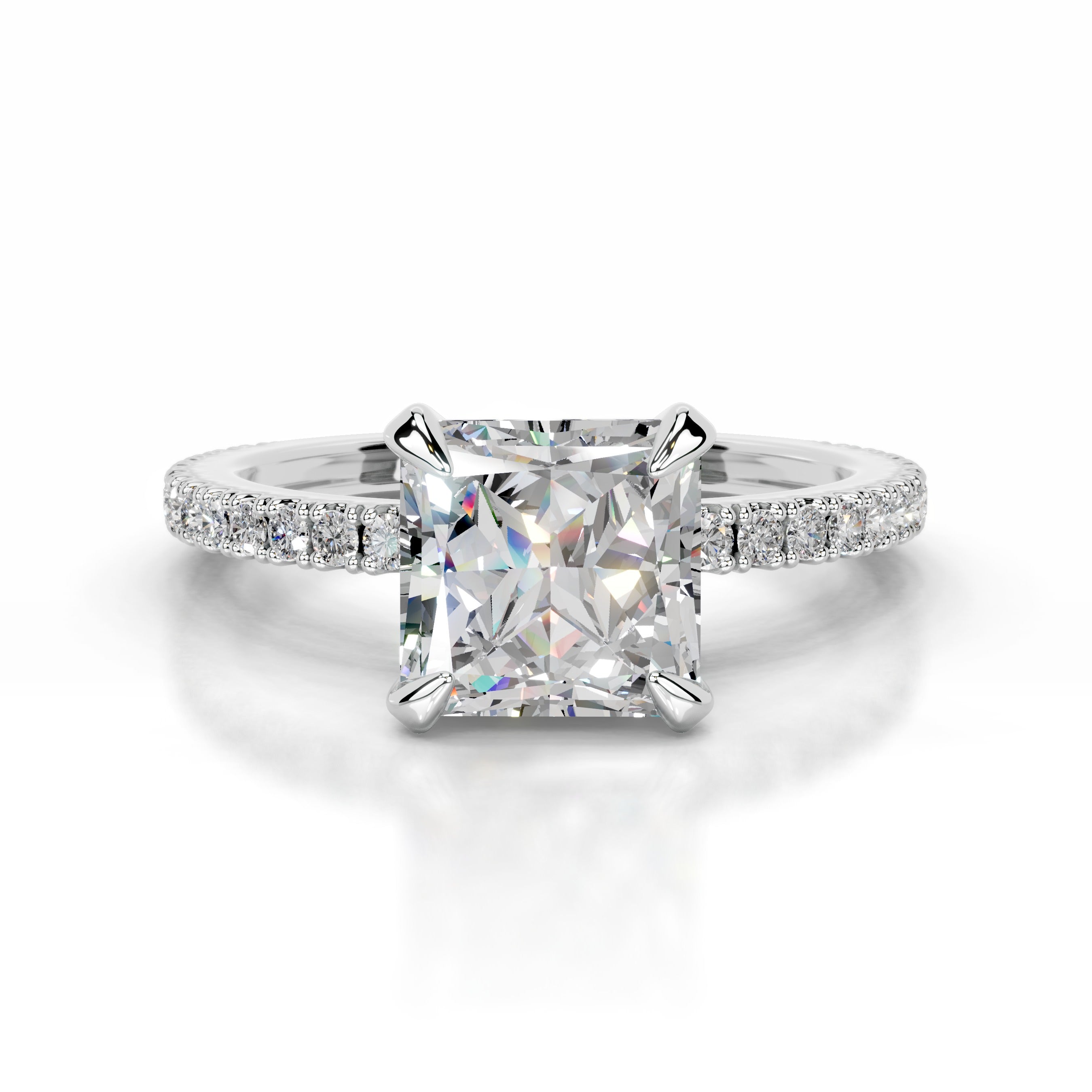 Luisana Moissanite & Diamond Ring - Platinum