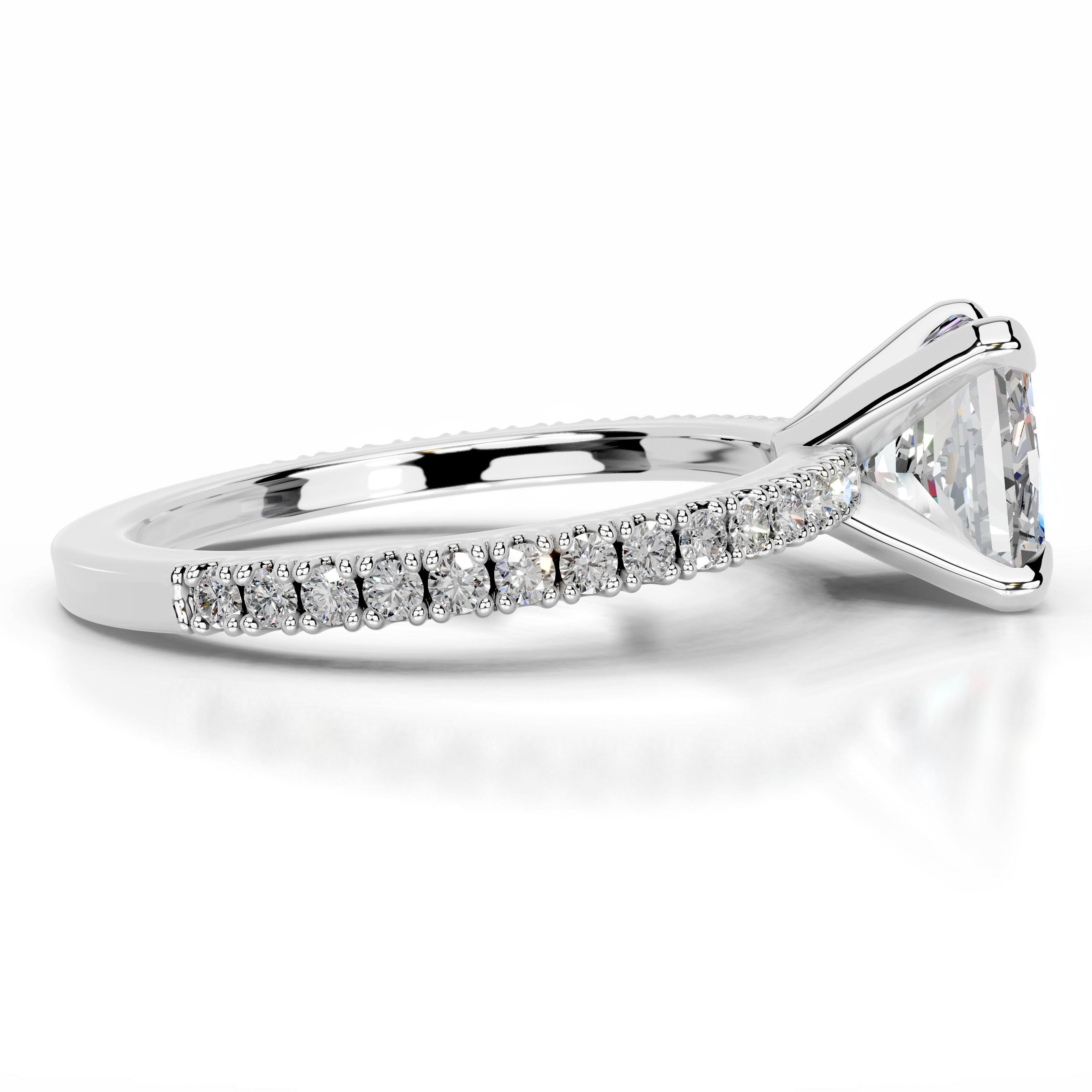 Luisana Moissanite & Diamond Ring - 14K White Gold
