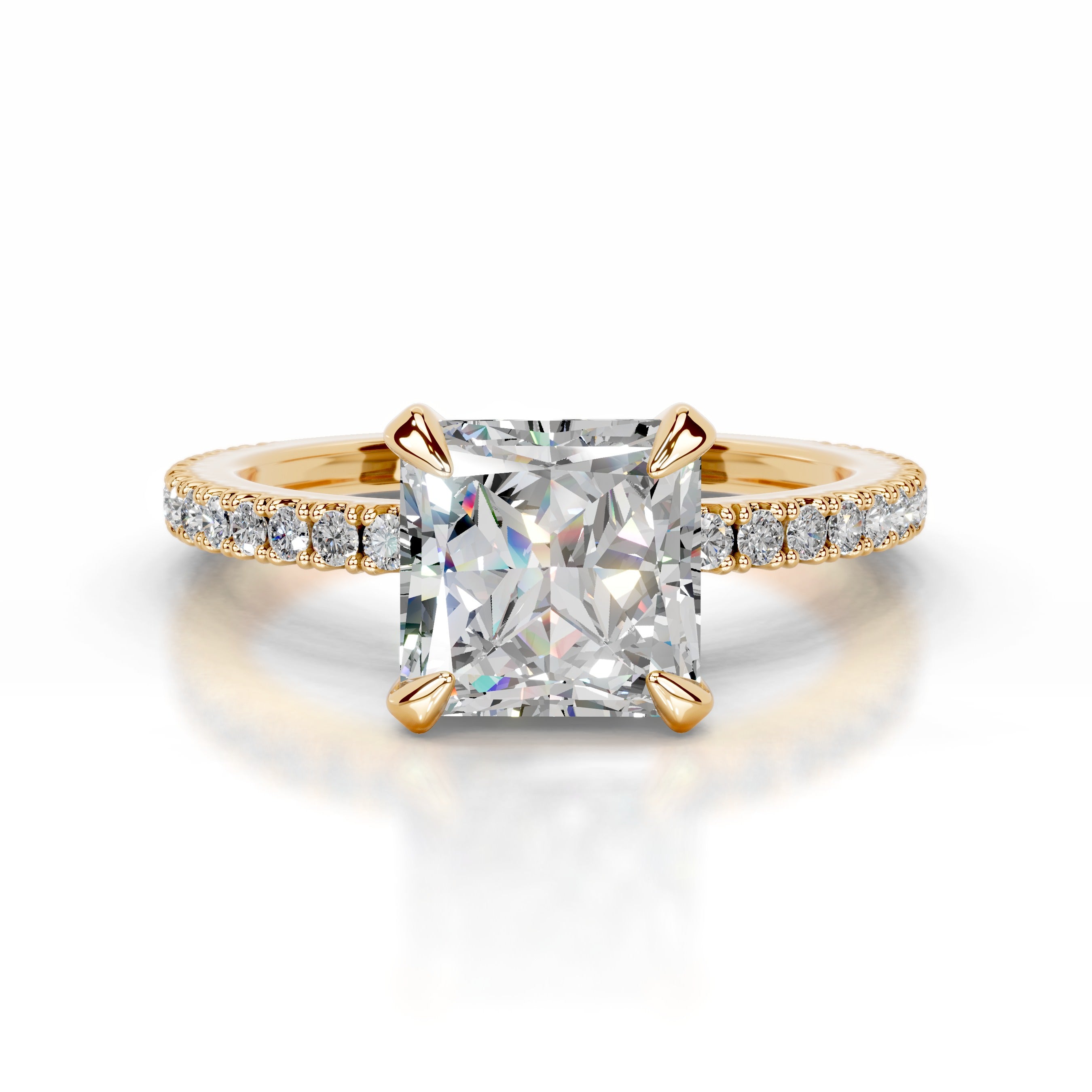 Luisana Moissanite & Diamond Ring - 18K Yellow Gold