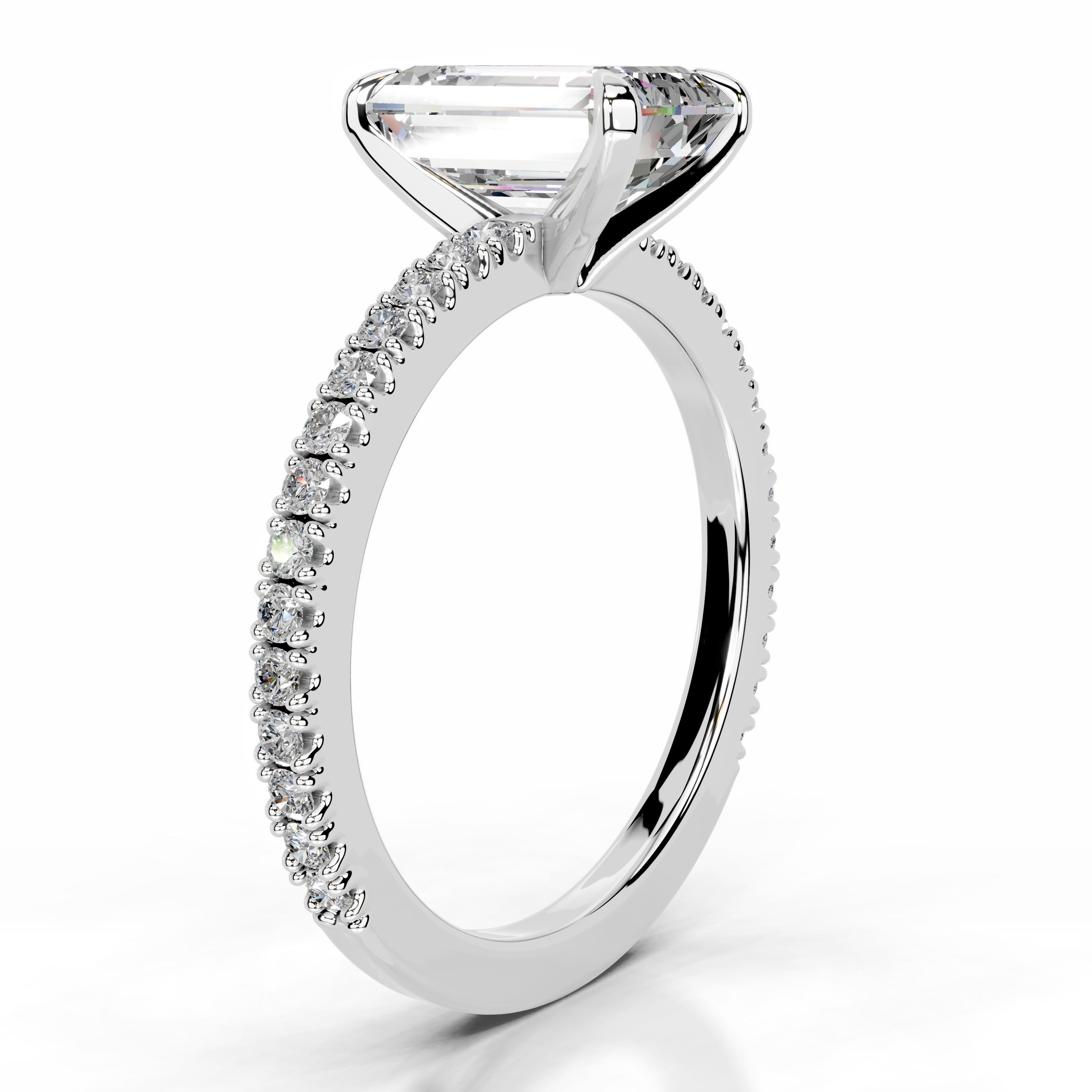 Luisana Moissanite & Diamond Ring - 14K White Gold (RTS)