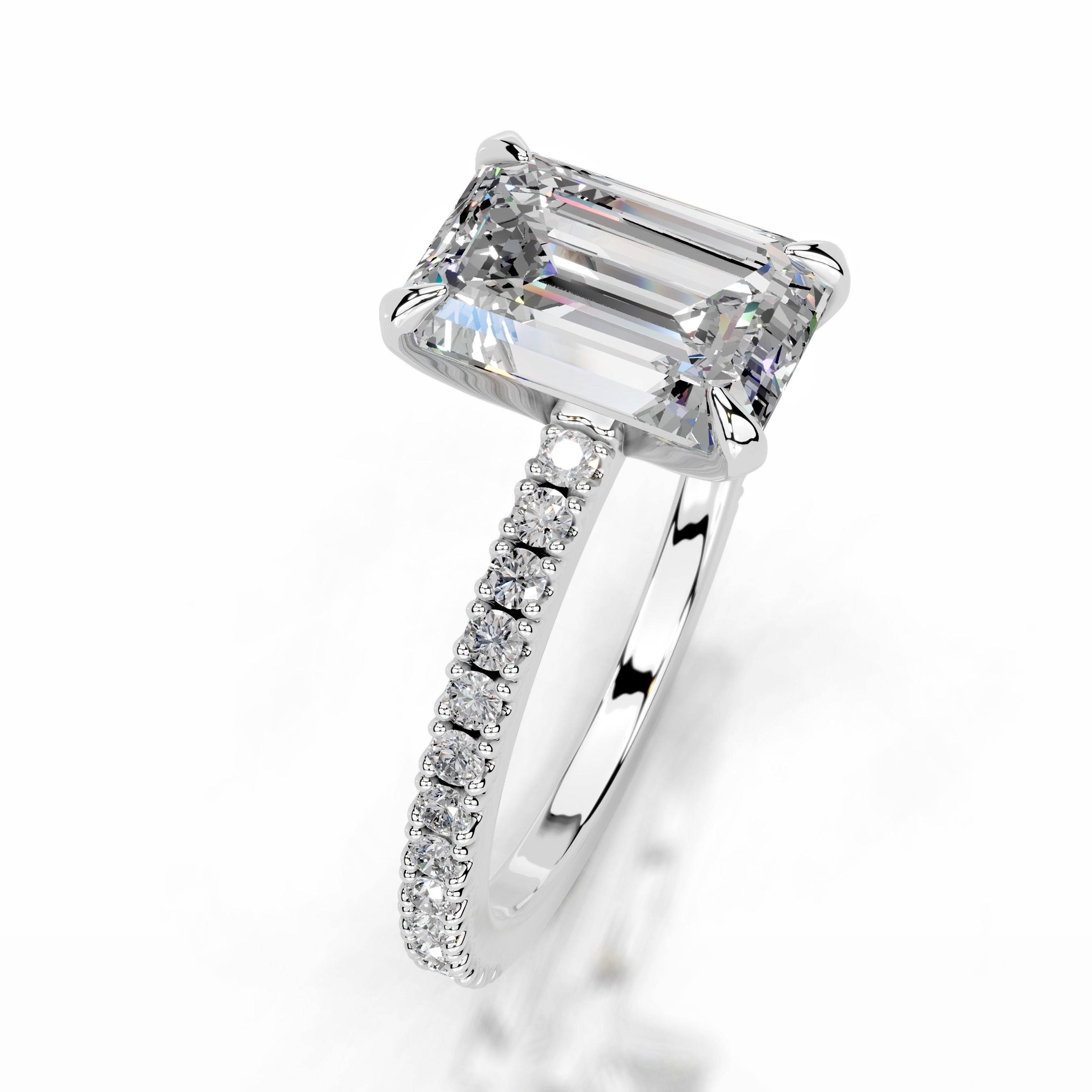 Luisana Moissanite & Diamond Ring - 14K White Gold