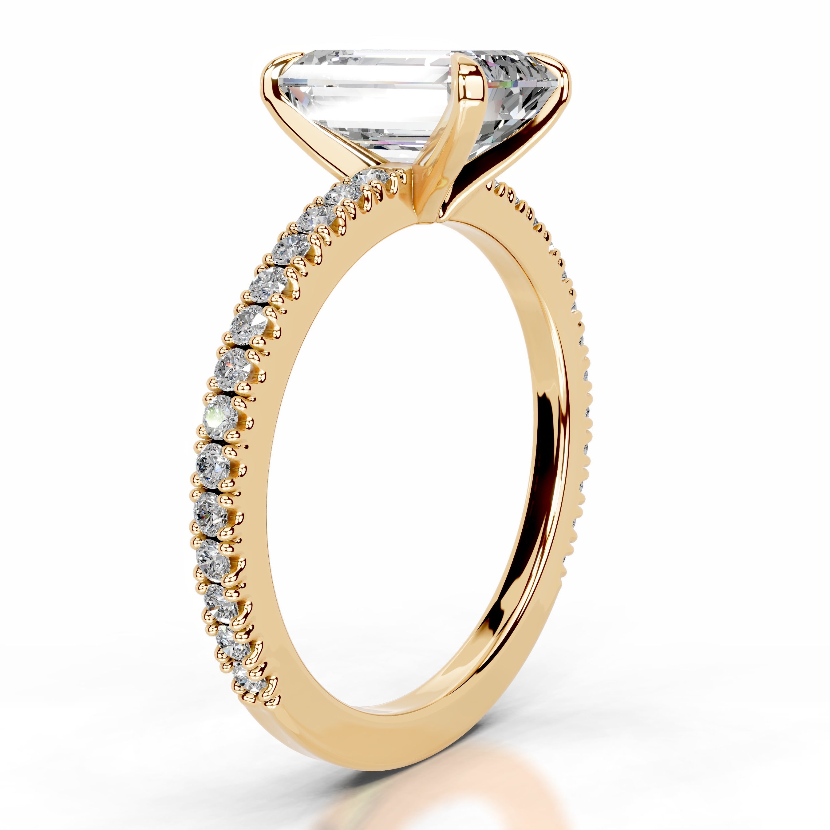 Luisana Moissanite & Diamond Ring - 18K Yellow Gold