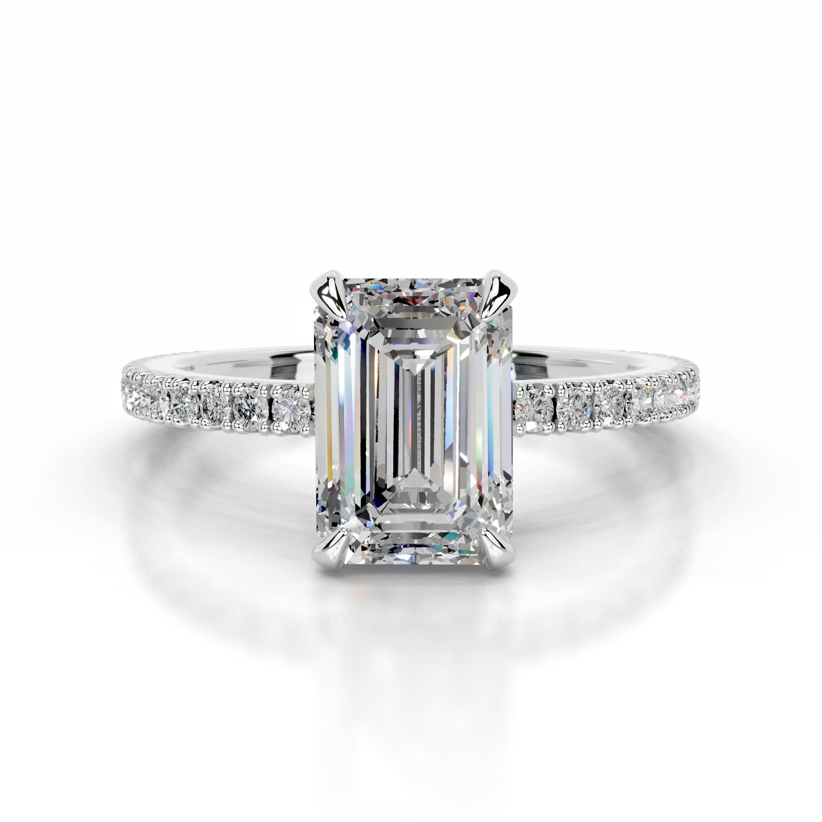 Luisana Moissanite & Diamond Ring - 14K White Gold (RTS)