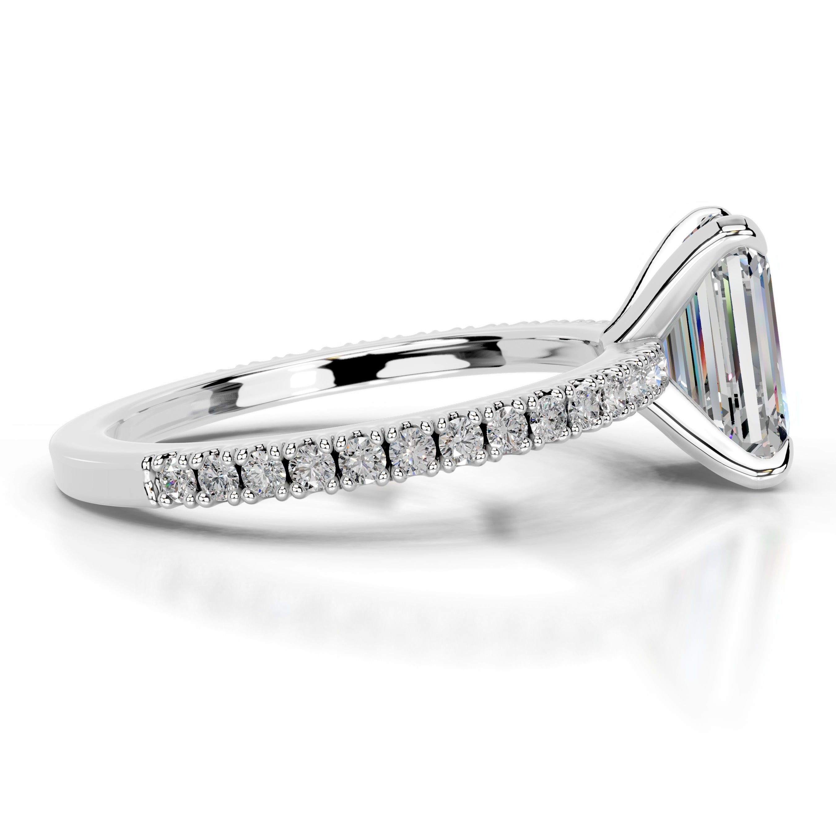 Luisana Moissanite & Diamond Ring - 14K White Gold