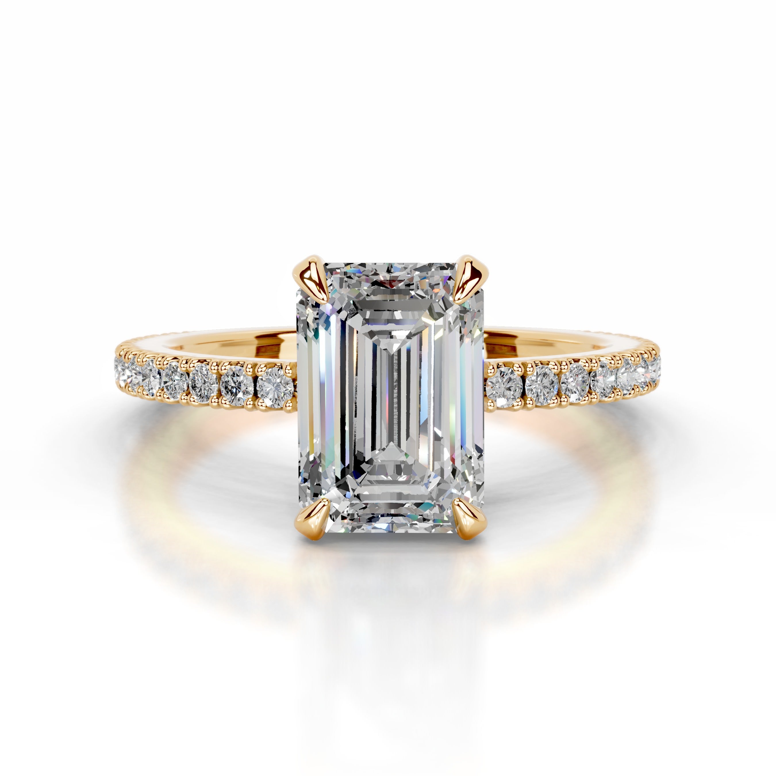 Luisana Moissanite & Diamond Ring - 18K Yellow Gold
