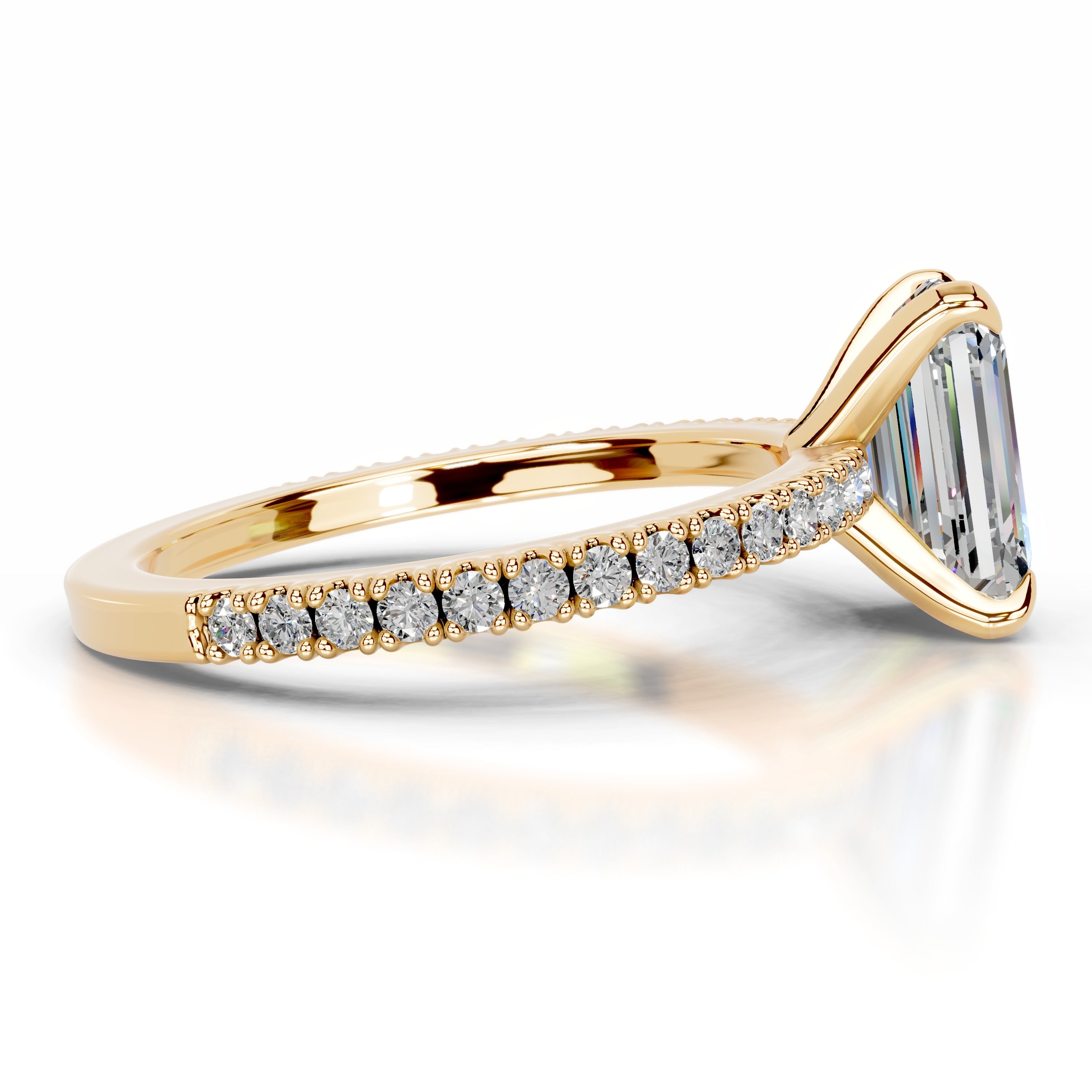 Luisana Moissanite & Diamond Ring - 18K Yellow Gold