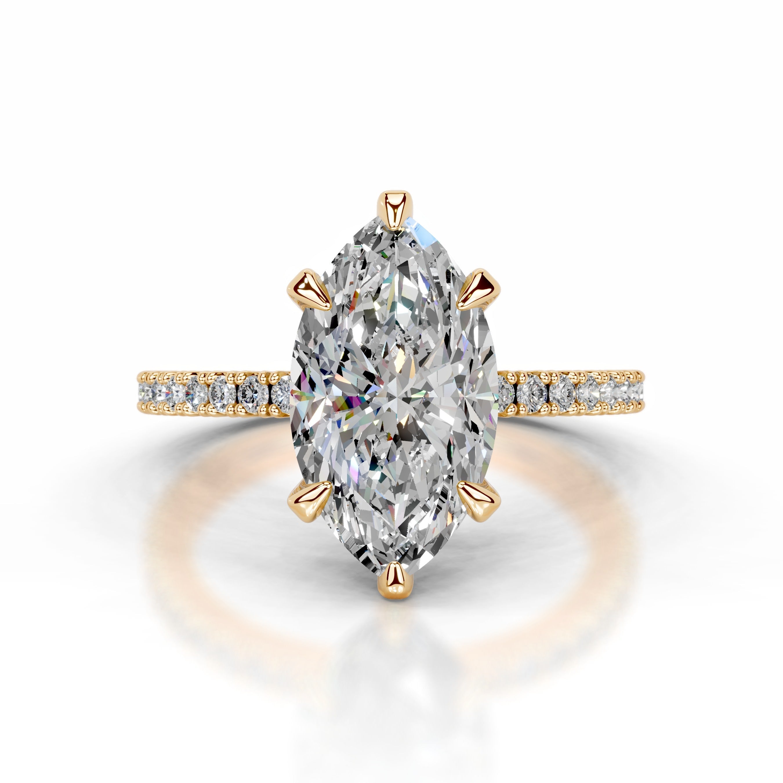 Luisana Moissanite & Diamond Ring - 18K Yellow Gold (RTS)