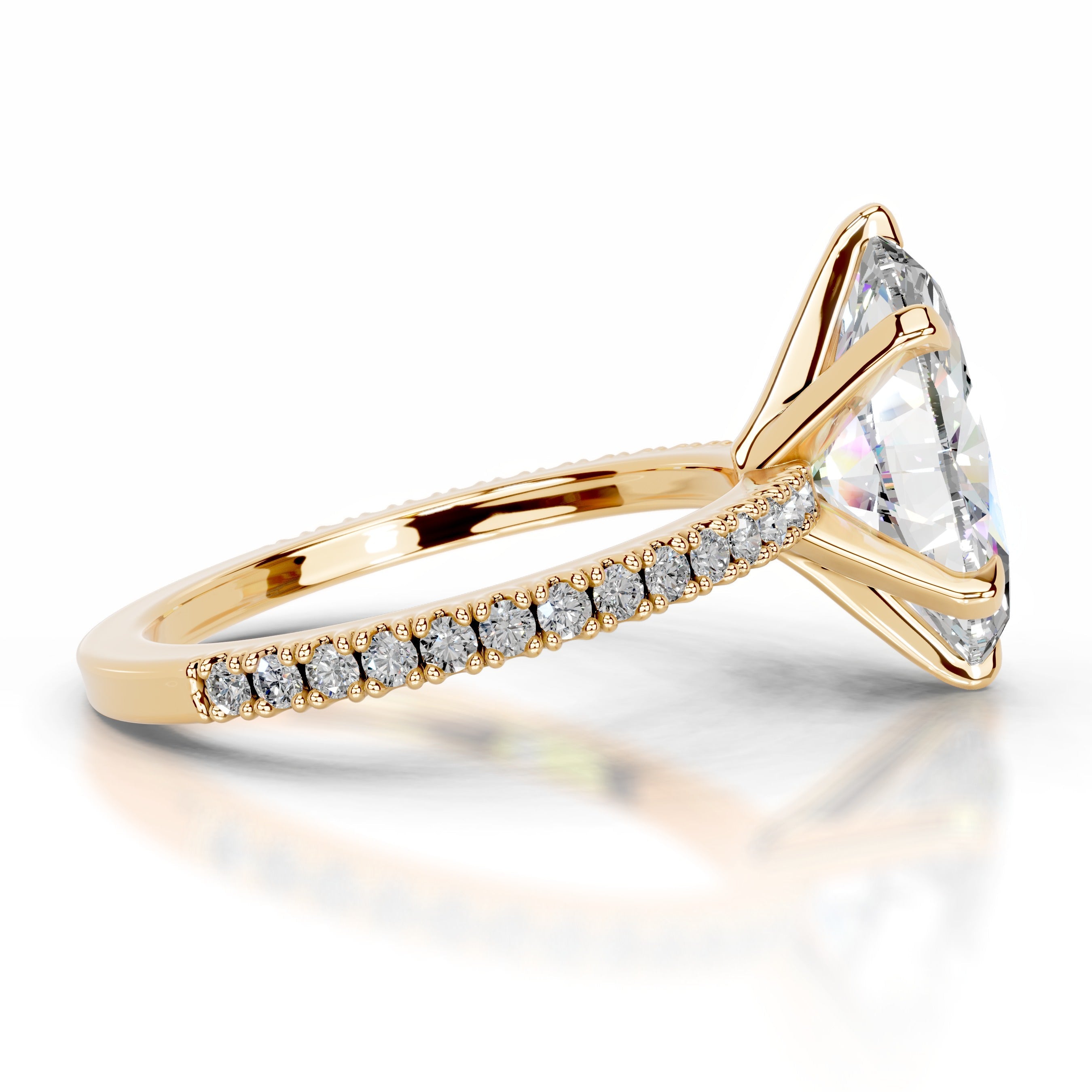 Luisana Moissanite & Diamond Ring - 18K Yellow Gold (RTS)
