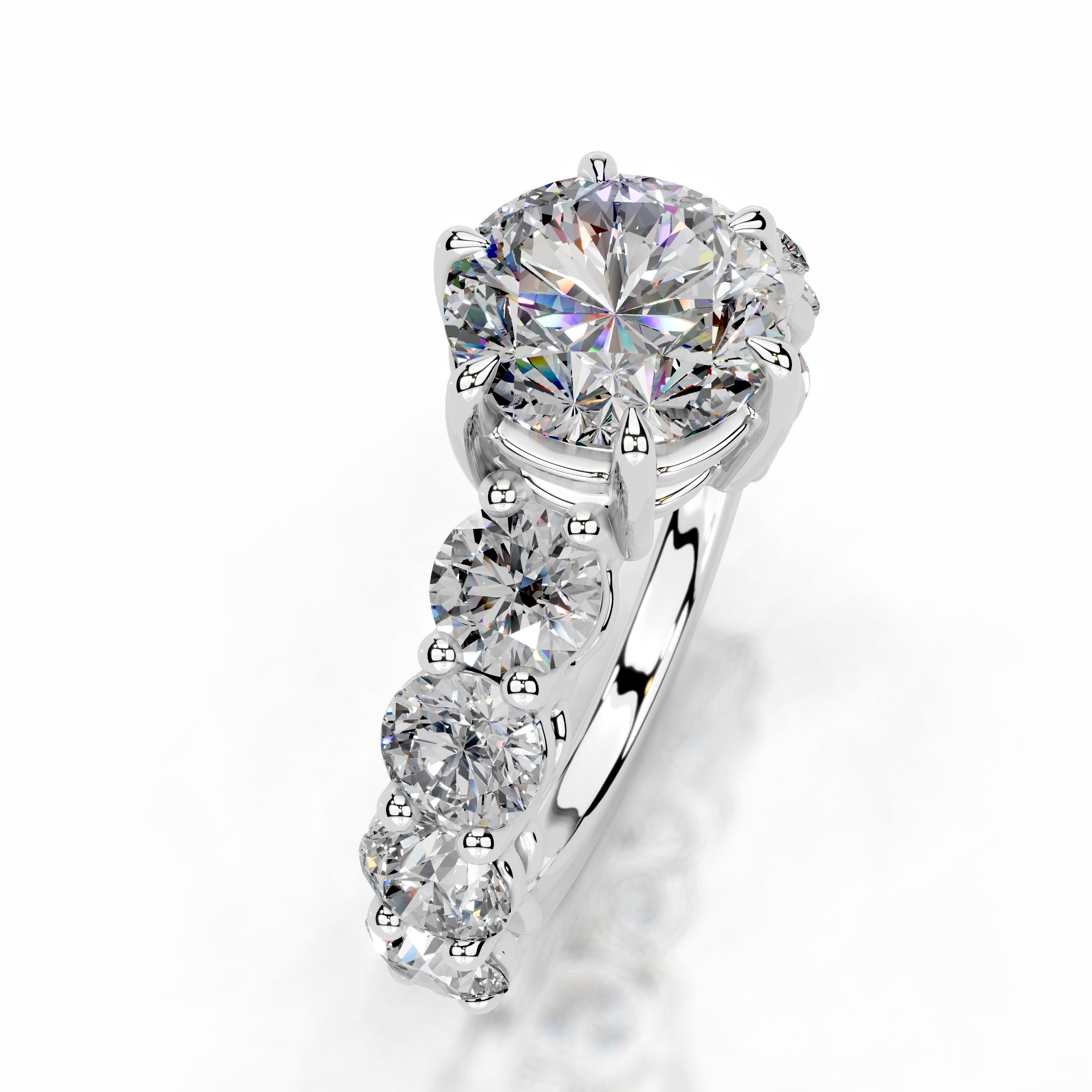 Odin Moissanite & Diamond Ring - 18K White Gold