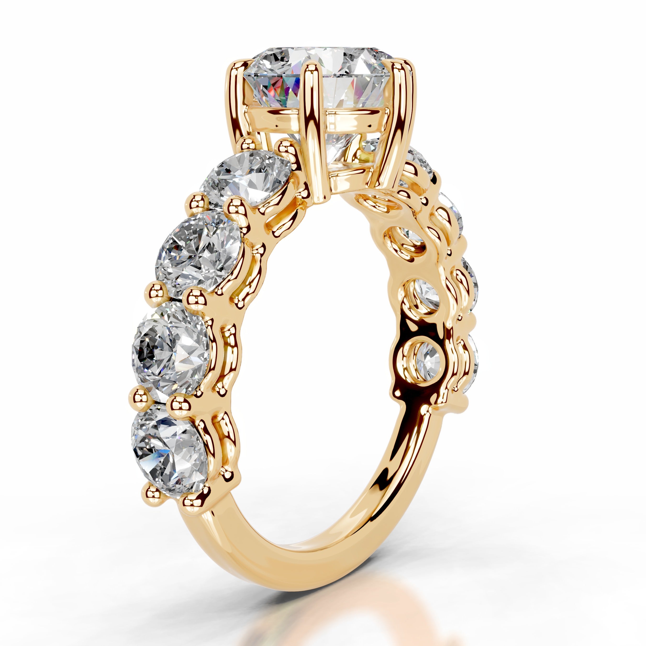 Odin Moissanite & Diamond Ring - 18K Yellow Gold