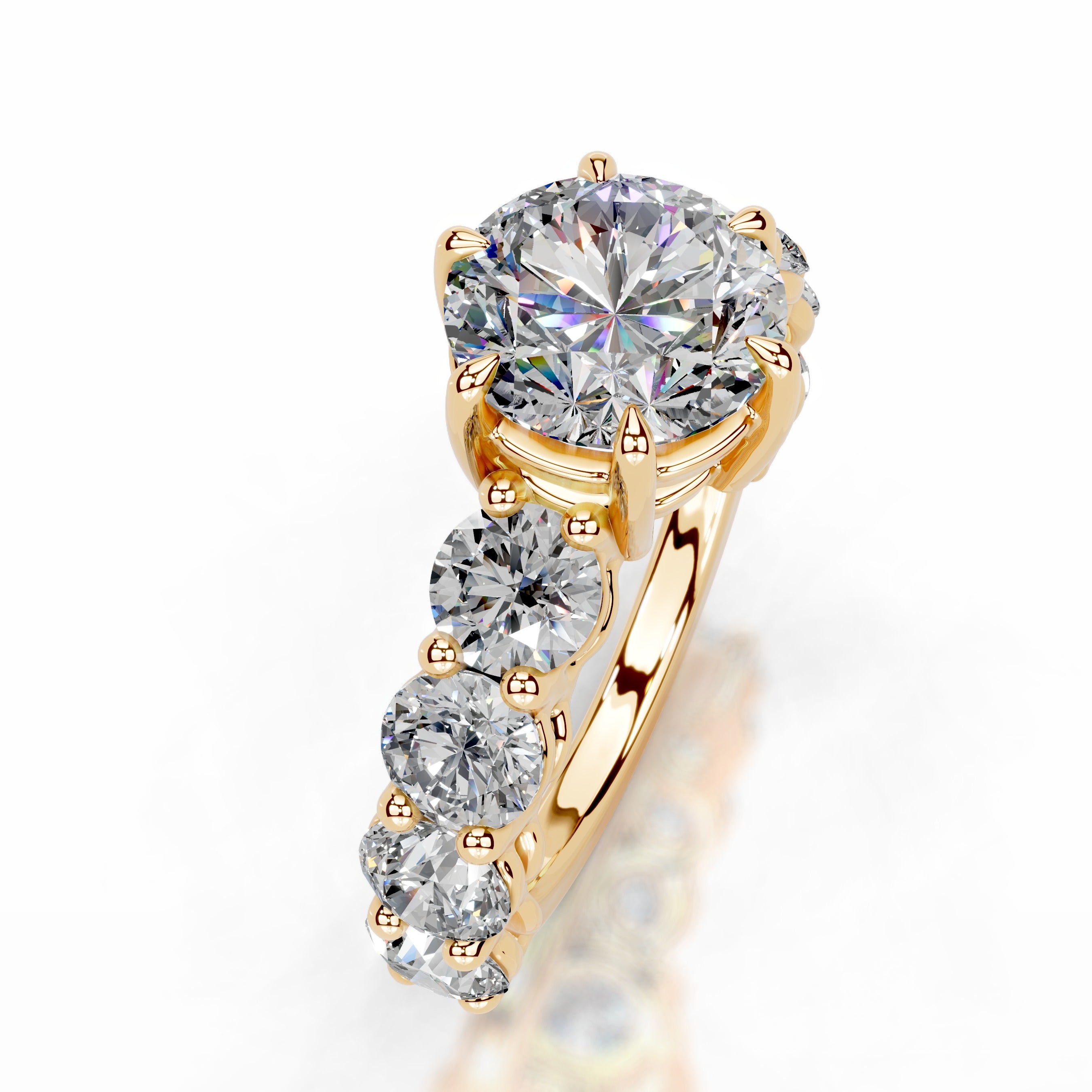 Odin Moissanite & Diamond Ring - 18K Yellow Gold