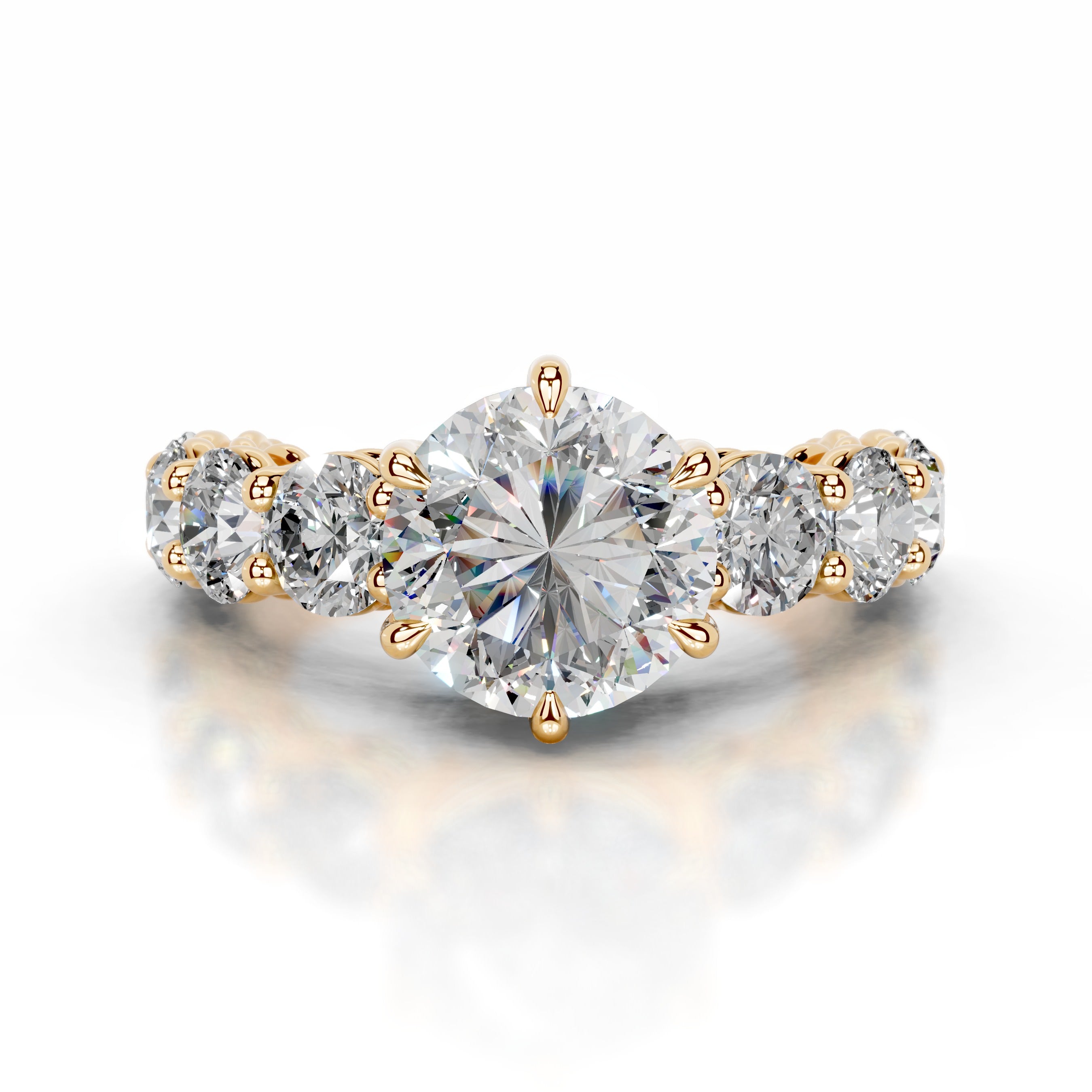 Odin Moissanite & Diamond Ring - 18K Yellow Gold