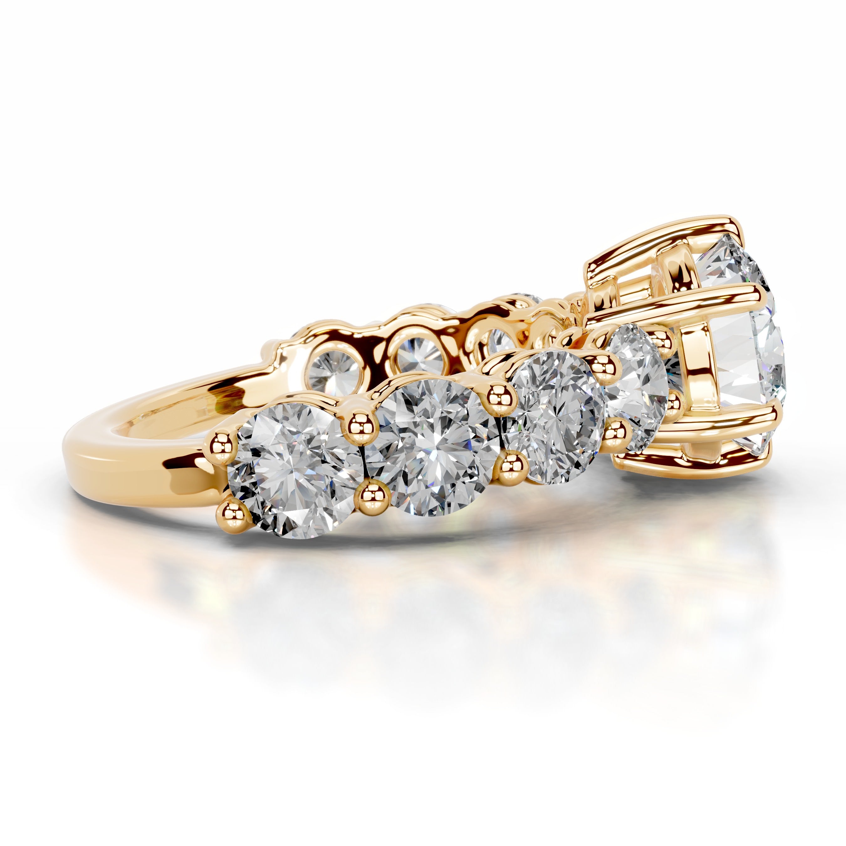 Odin Moissanite & Diamond Ring - 18K Yellow Gold