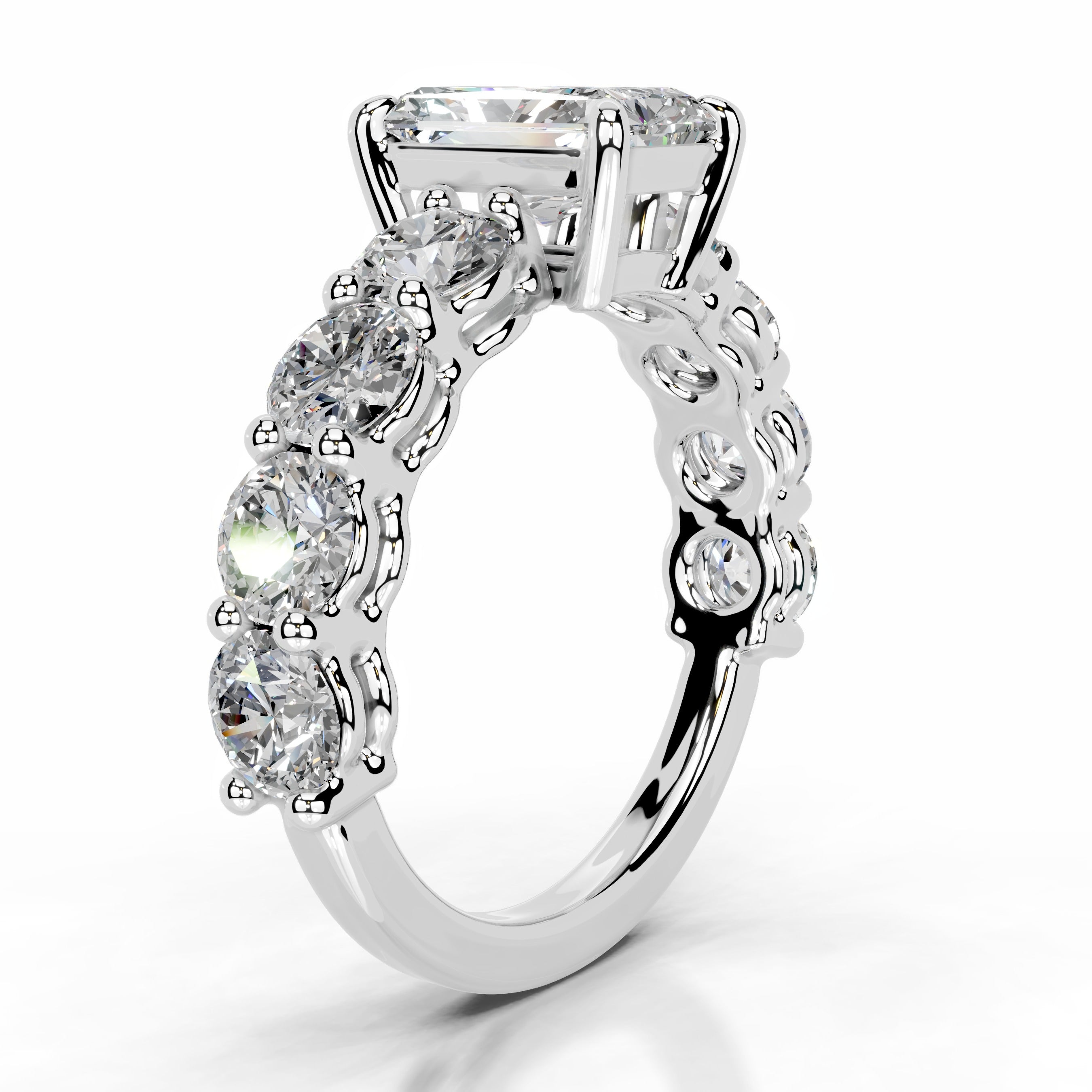 Odin Moissanite & Diamond Ring - 18K White Gold