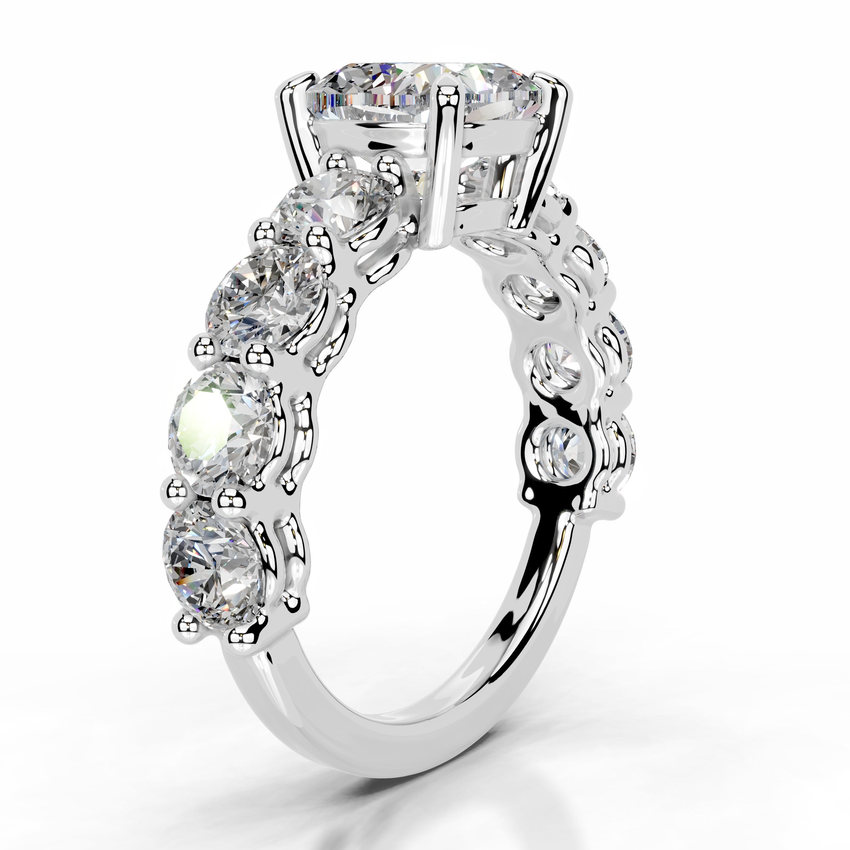 Odin Moissanite & Diamond Ring - 18K White Gold