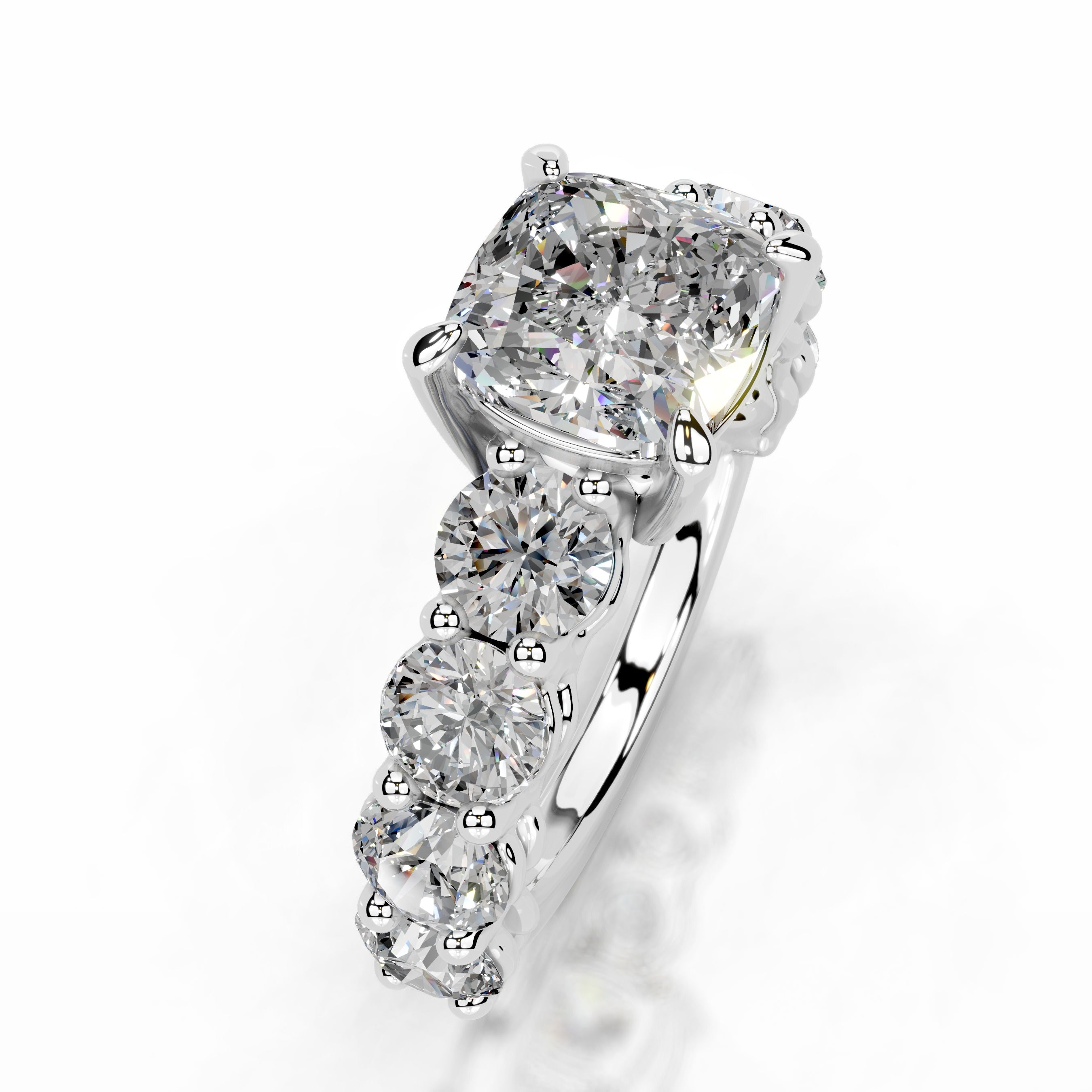 Odin Moissanite & Diamond Ring - 14K White Gold