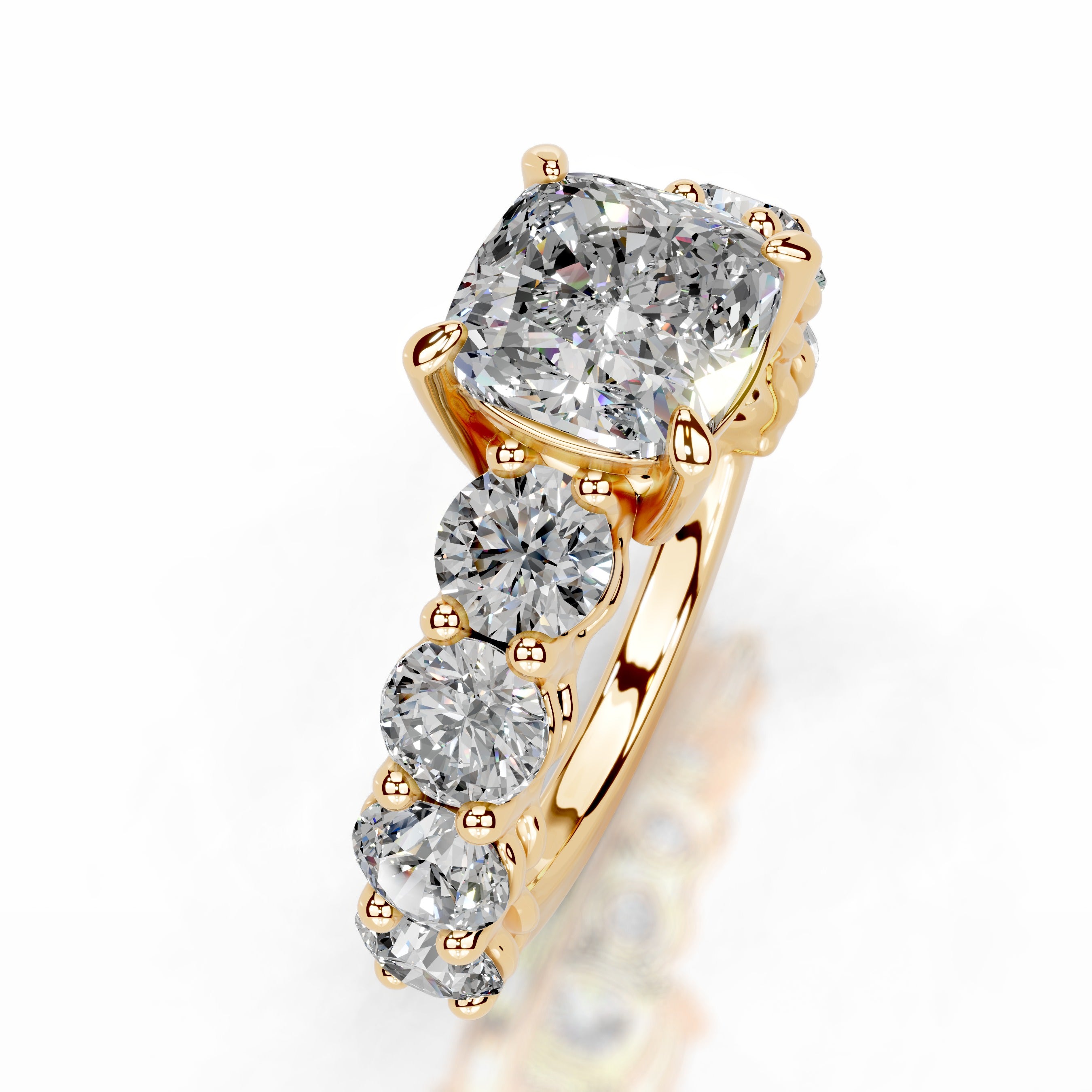 Odin Moissanite & Diamond Ring - 18K Yellow Gold