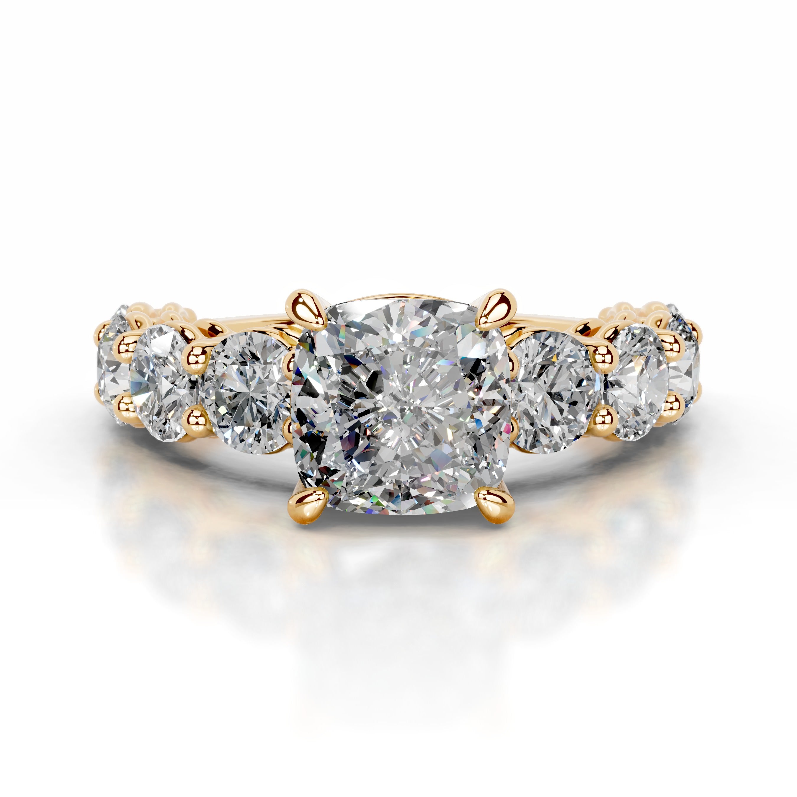 Odin Moissanite & Diamond Ring - 18K Yellow Gold