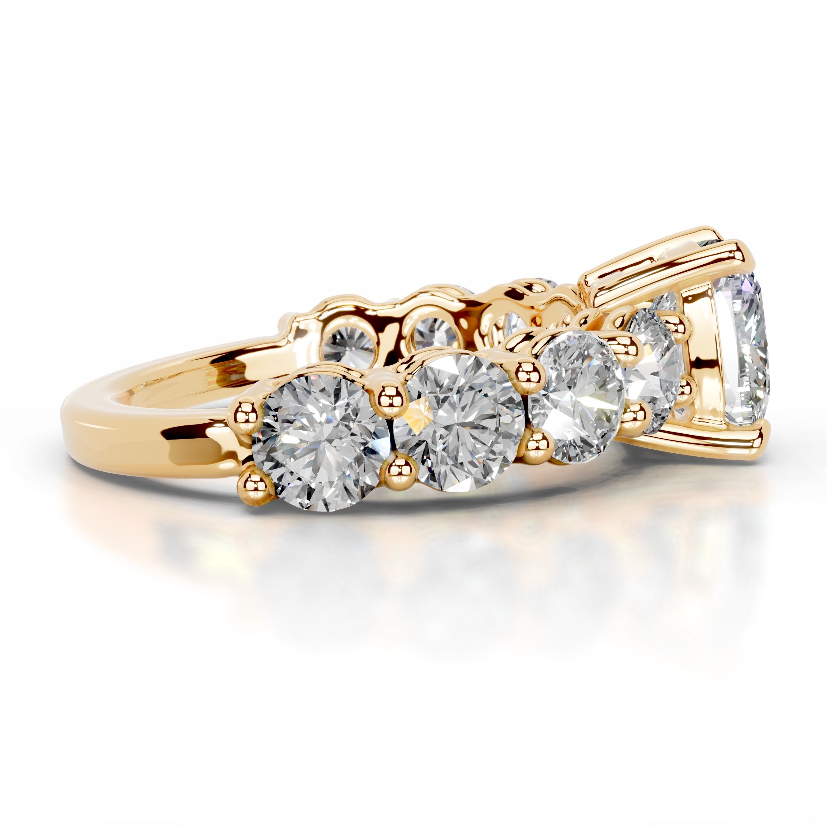 Odin Moissanite & Diamond Ring - 18K Yellow Gold