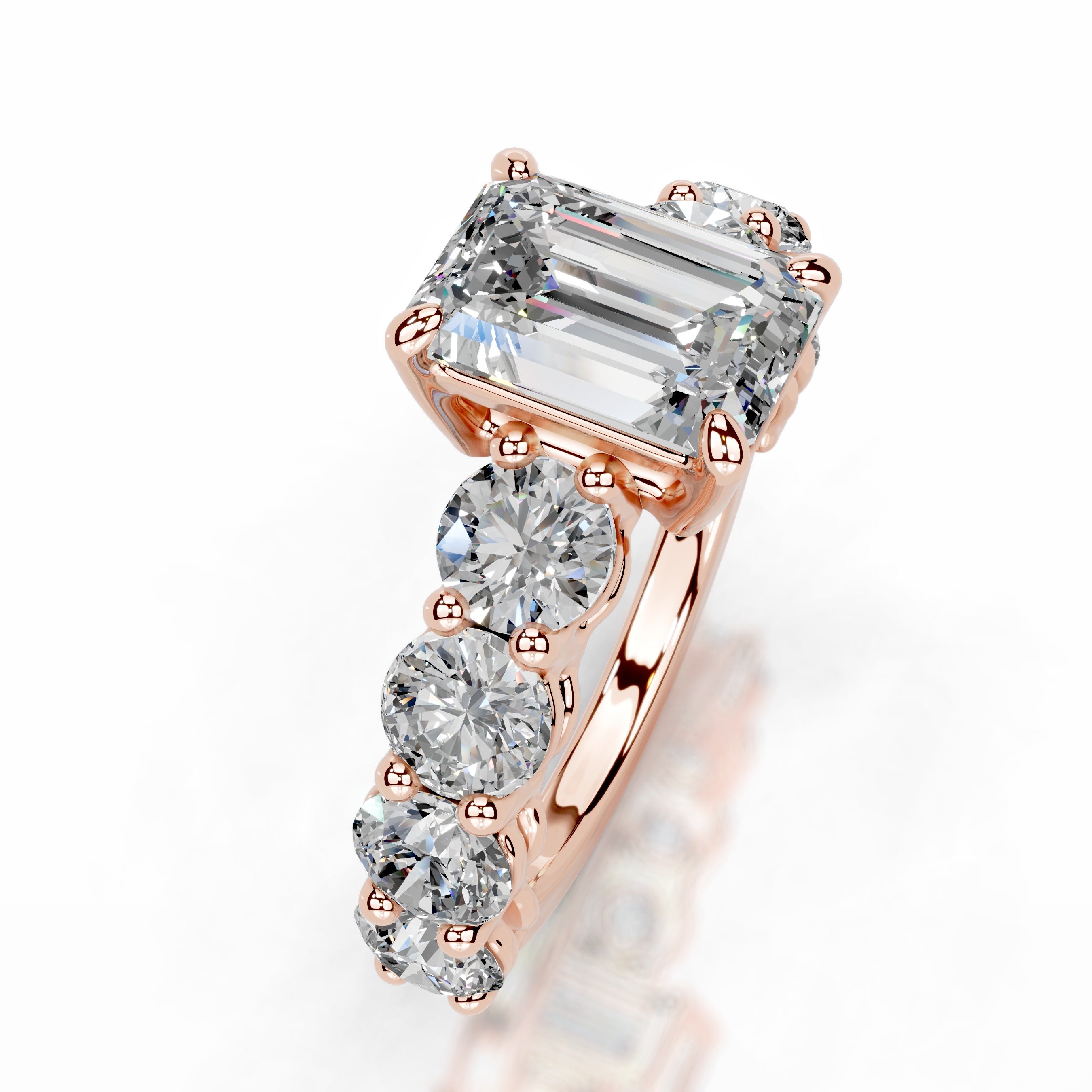 Odin Moissanite & Diamond Ring - 14K Rose Gold