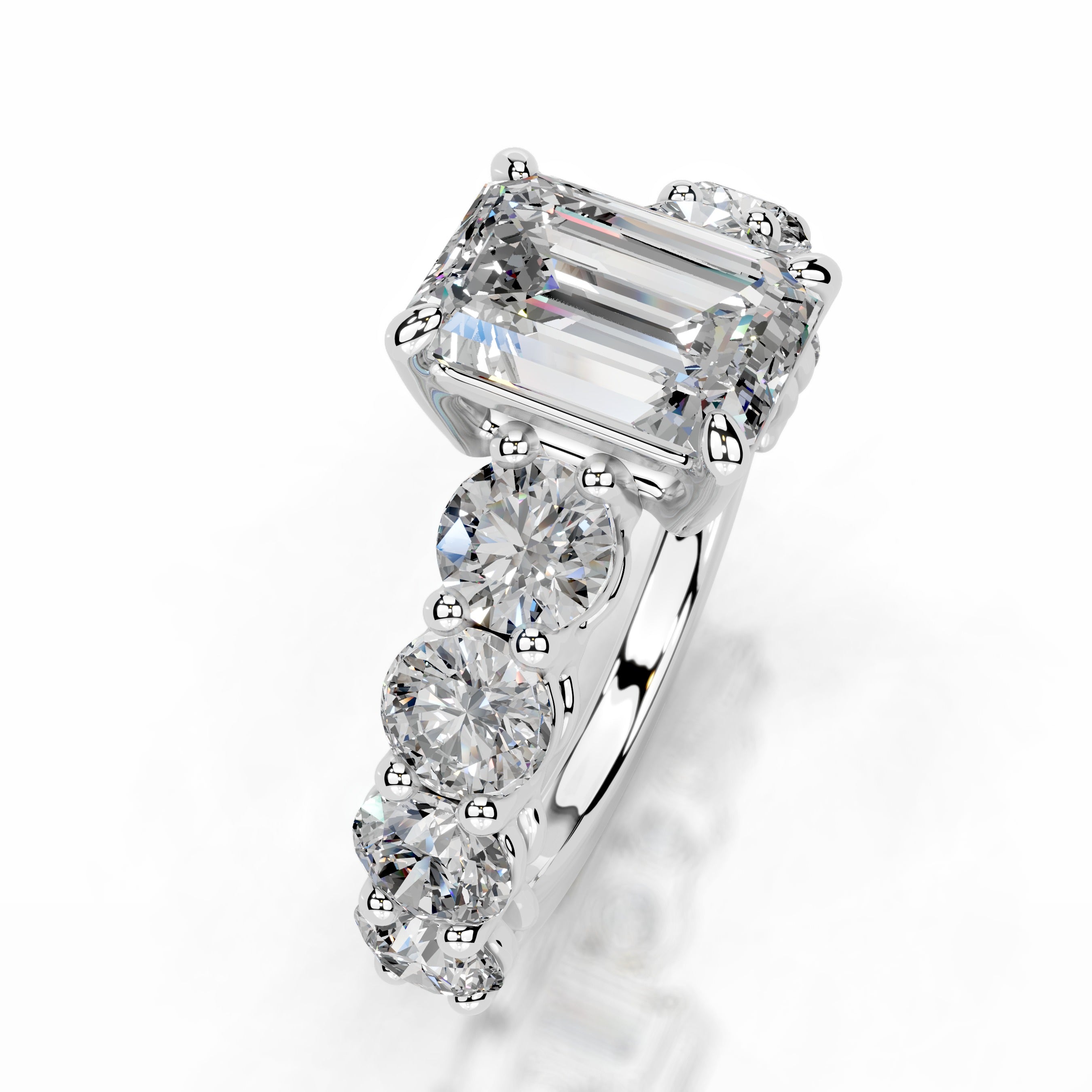 Odin Moissanite & Diamond Ring - 14K White Gold