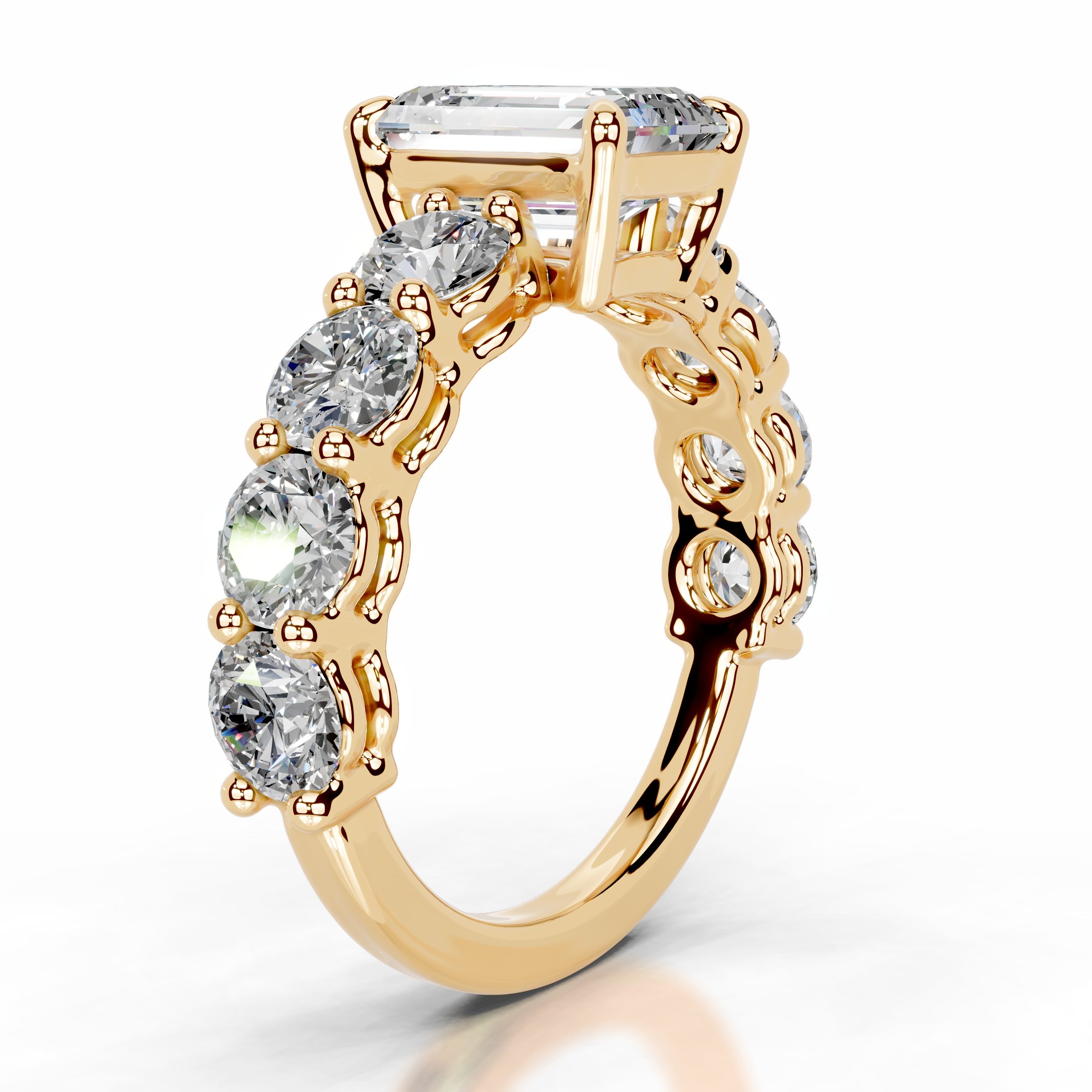 Odin Moissanite & Diamond Ring - 18K Yellow Gold