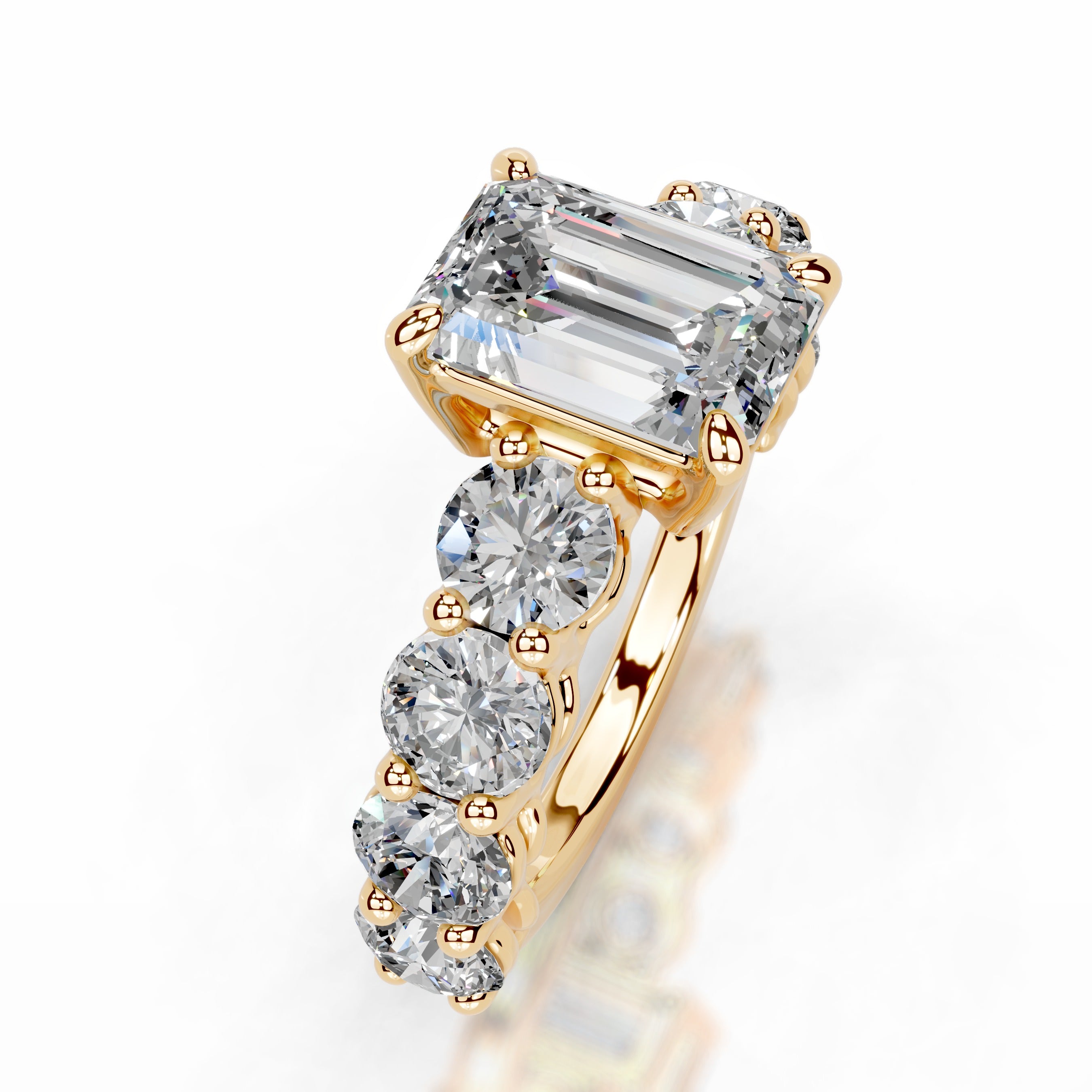 Odin Moissanite & Diamond Ring - 18K Yellow Gold