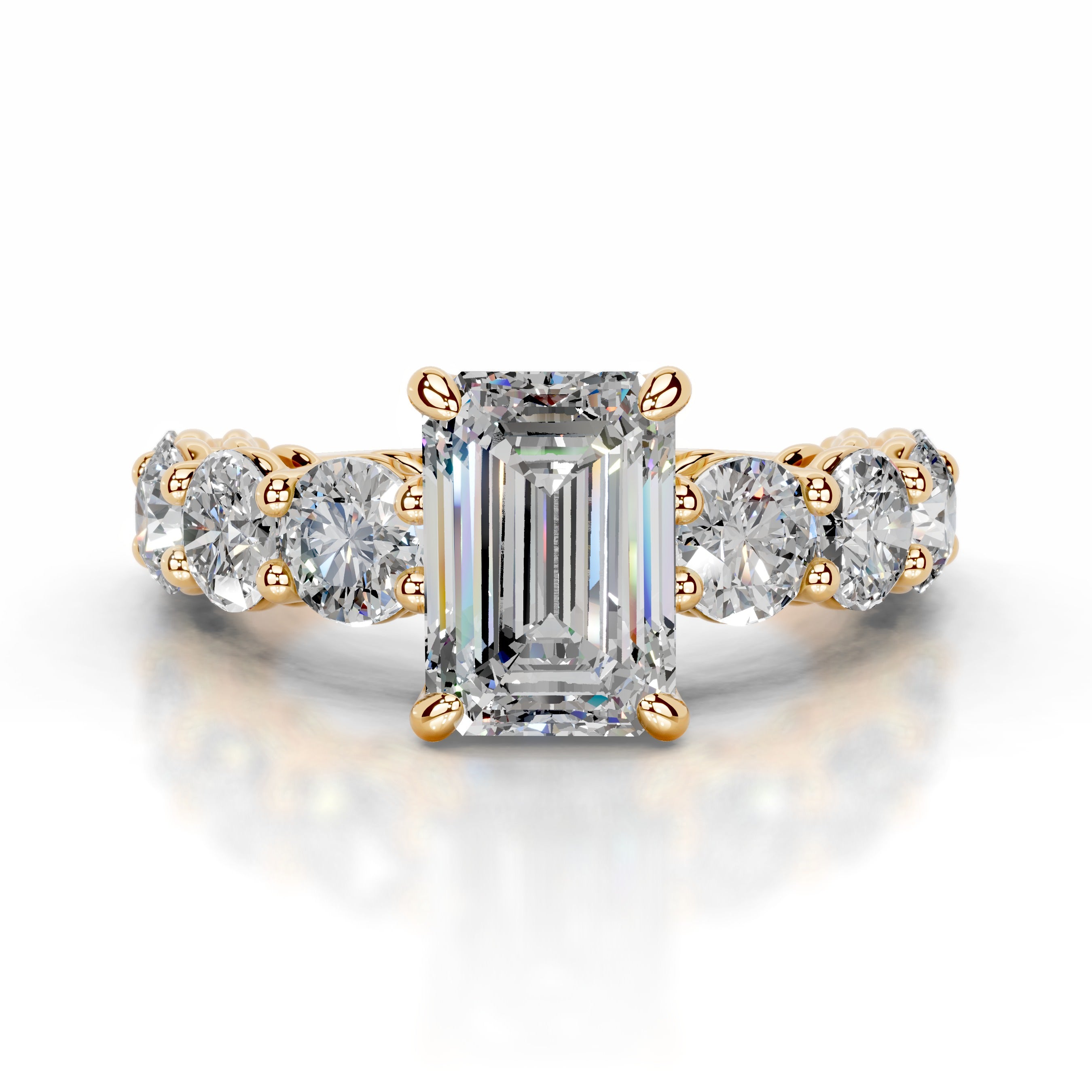 Odin Moissanite & Diamond Ring - 18K Yellow Gold