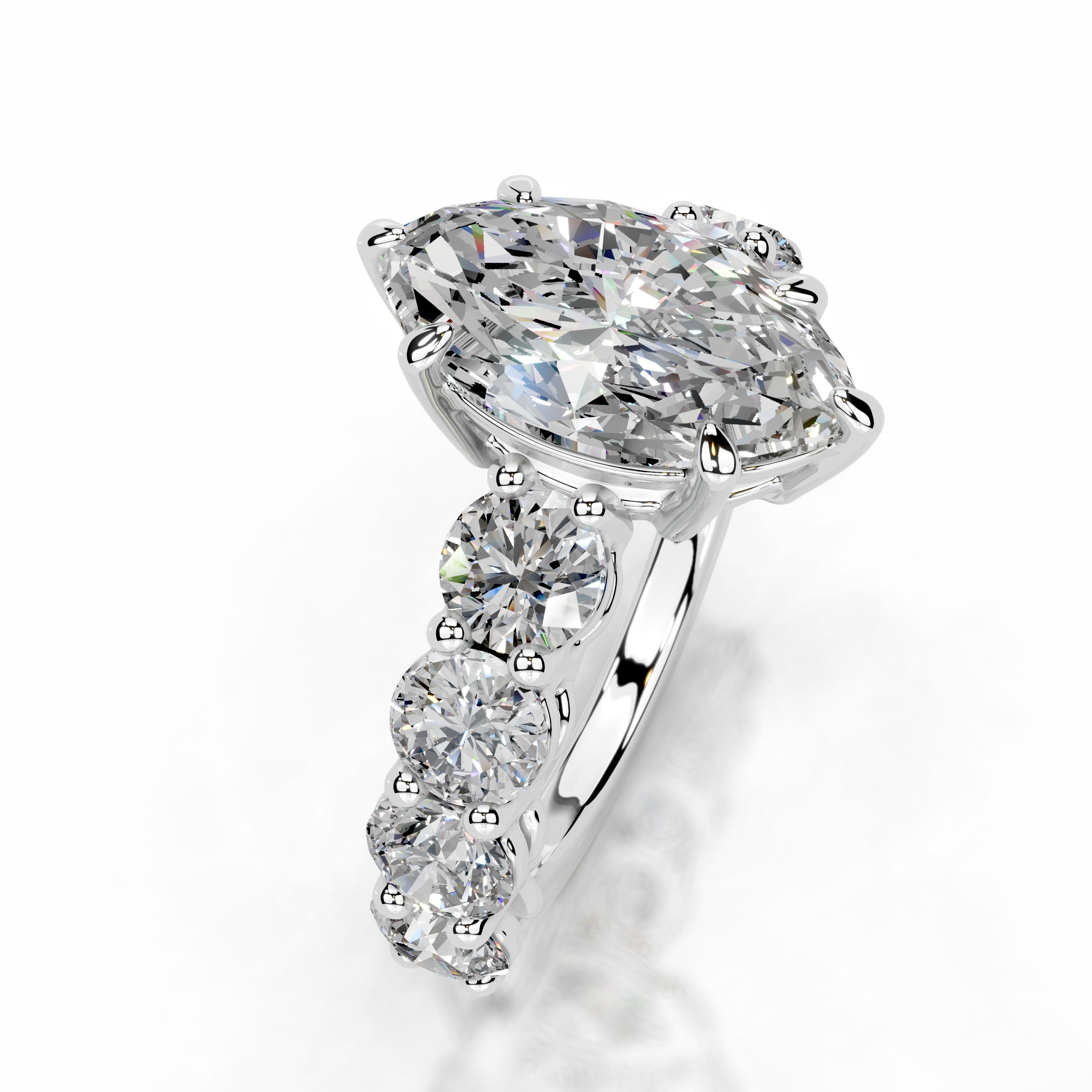 Odin Moissanite & Diamond Ring - 14K White Gold