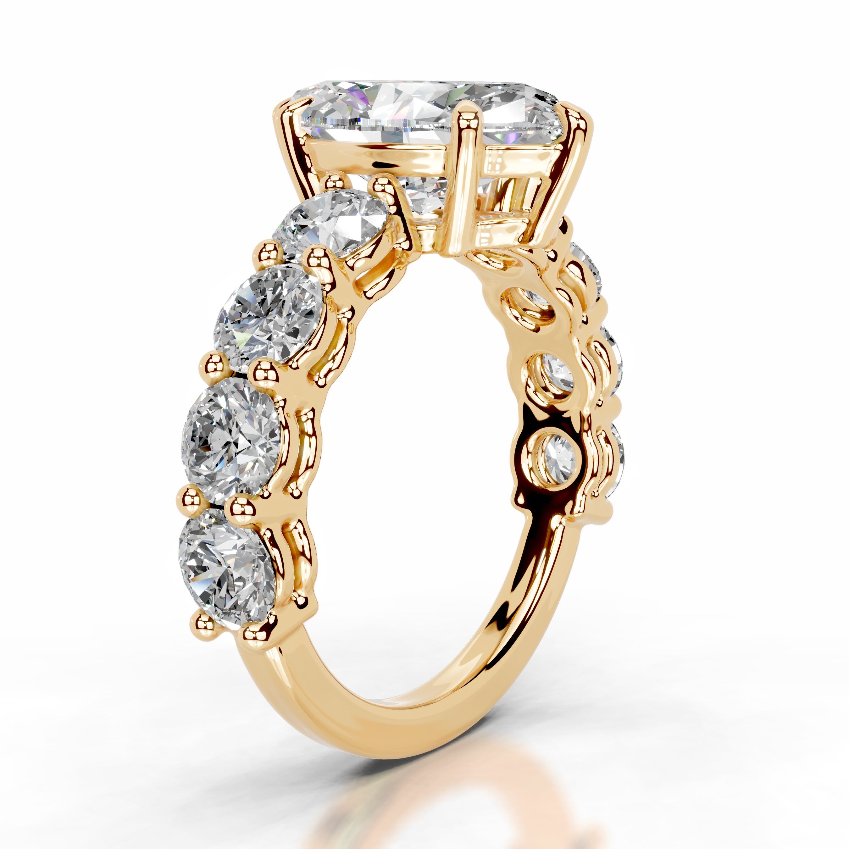 Odin Moissanite & Diamond Ring - 18K Yellow Gold