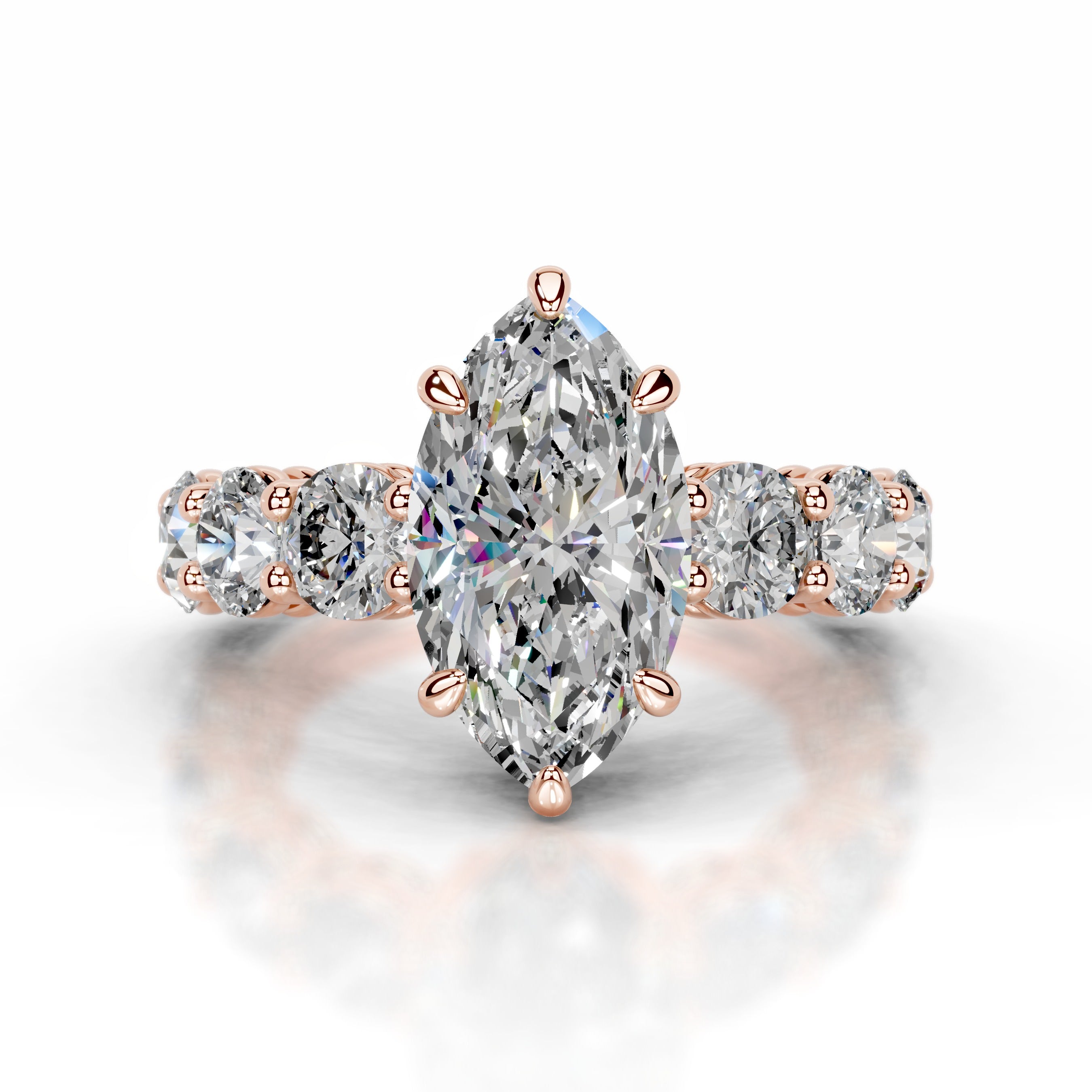 Odin Moissanite & Diamond Ring - 14K Rose Gold