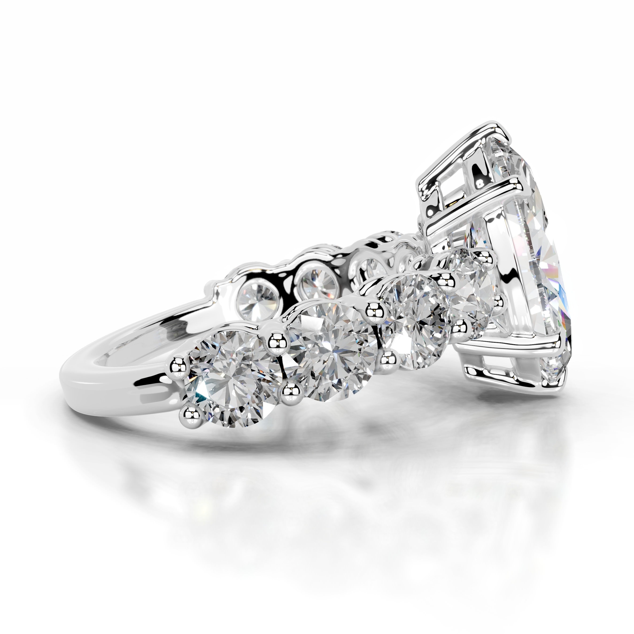 Odin Moissanite & Diamond Ring - 18K White Gold