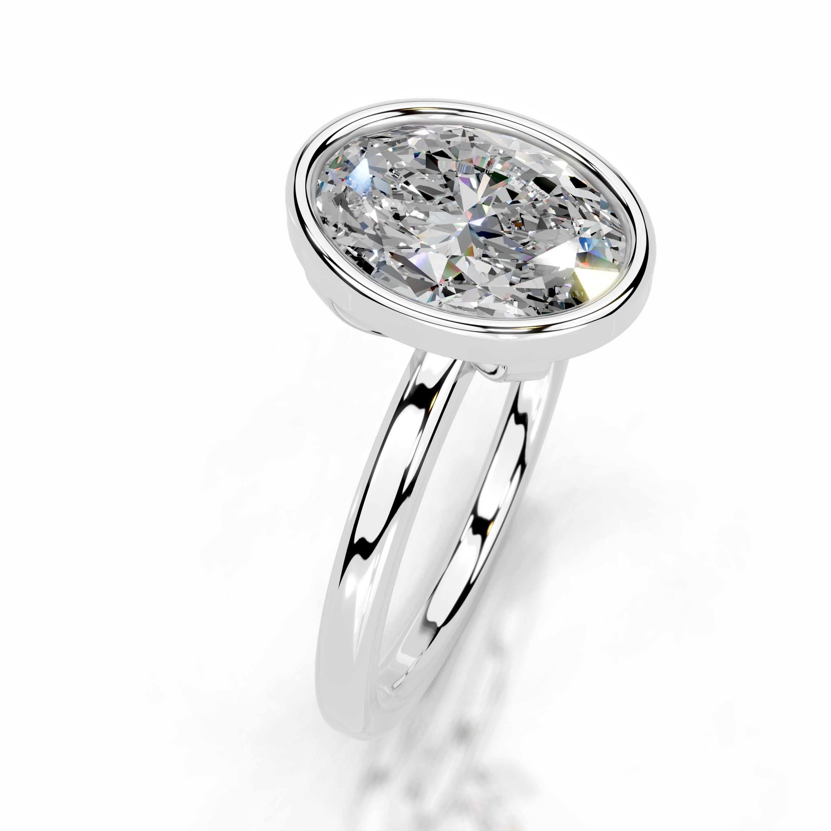 Dima Moissanite Ring - 18K White Gold