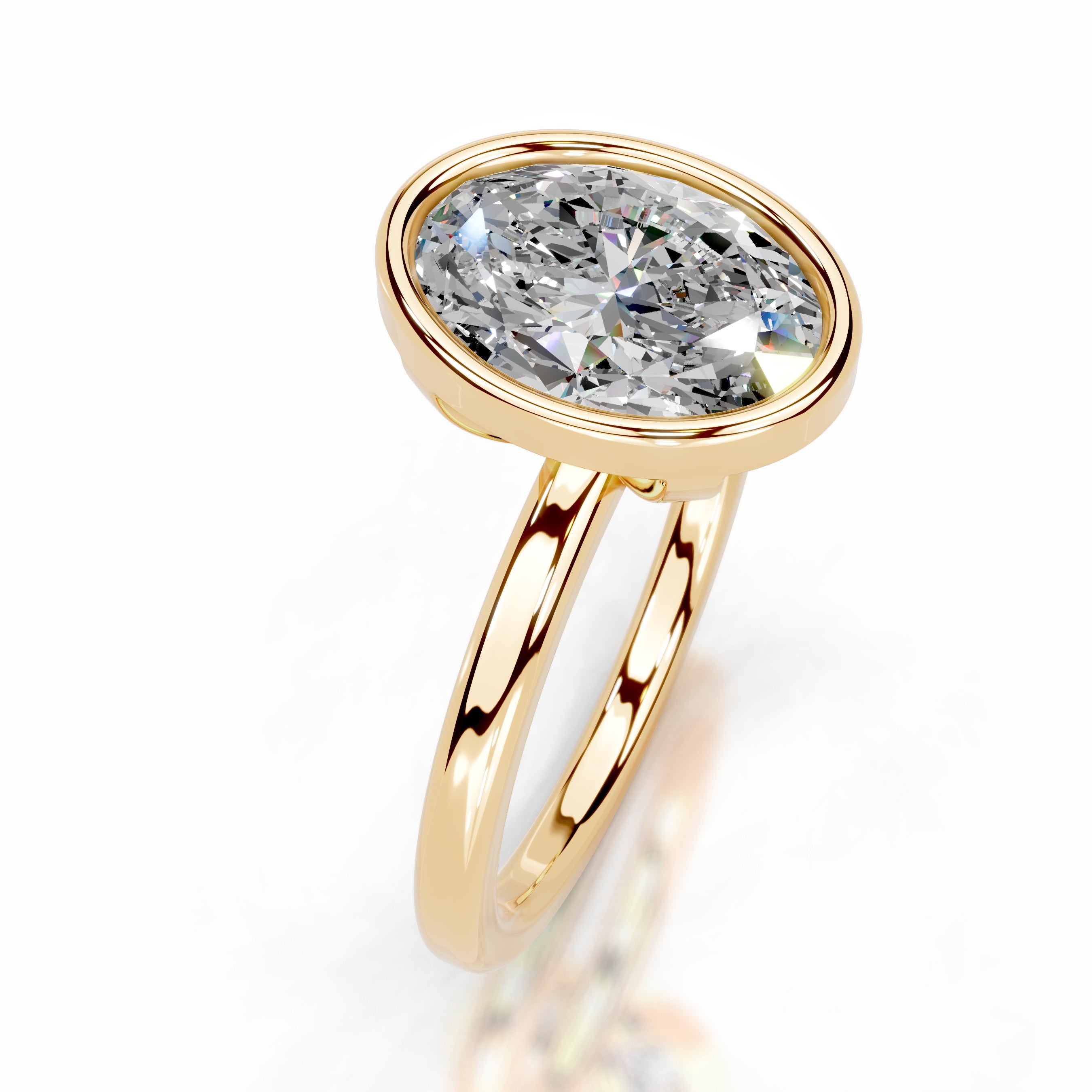 Dima Moissanite Ring - 18K Yellow Gold