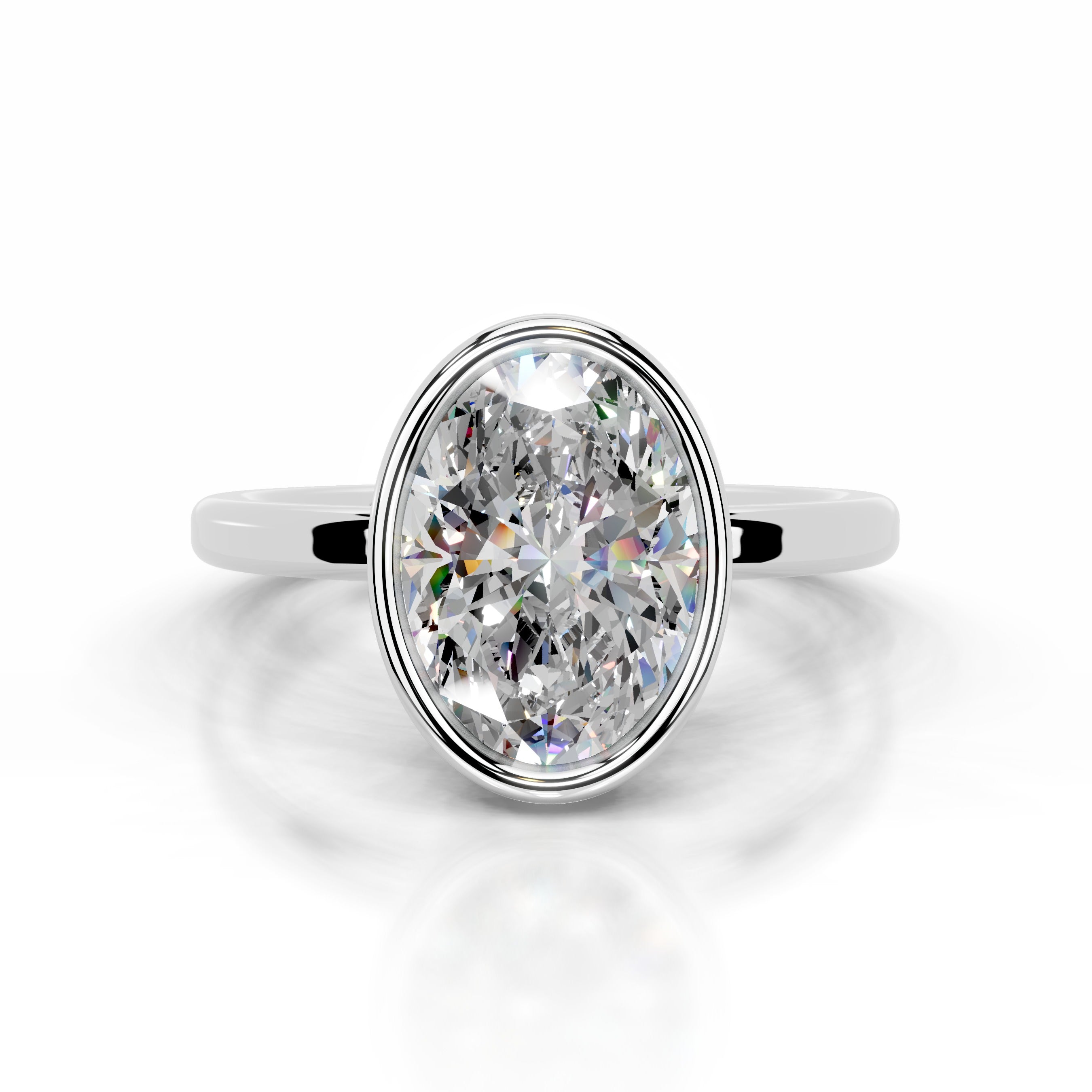 Dima Moissanite Ring - 18K White Gold