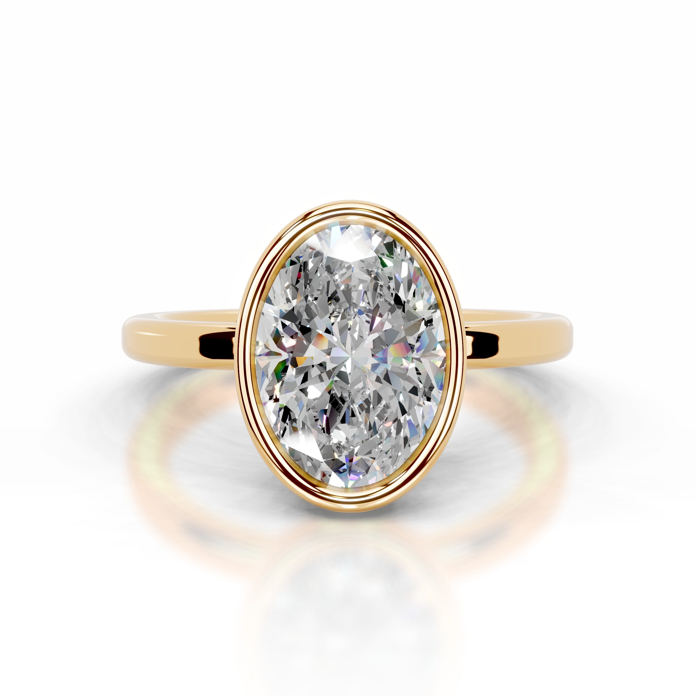 Dima Moissanite Ring - 18K Yellow Gold