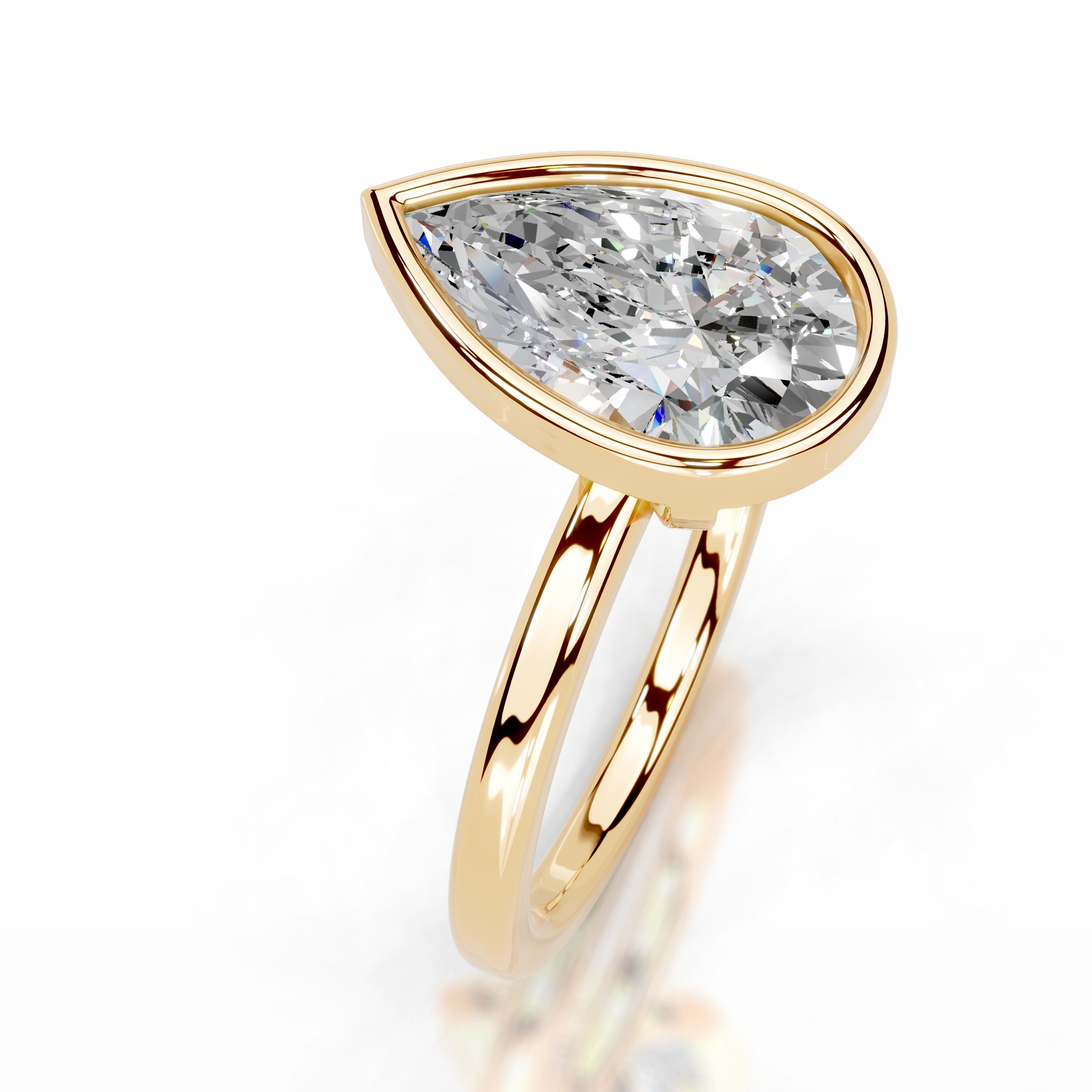 Dima Moissanite Ring - 18K Yellow Gold