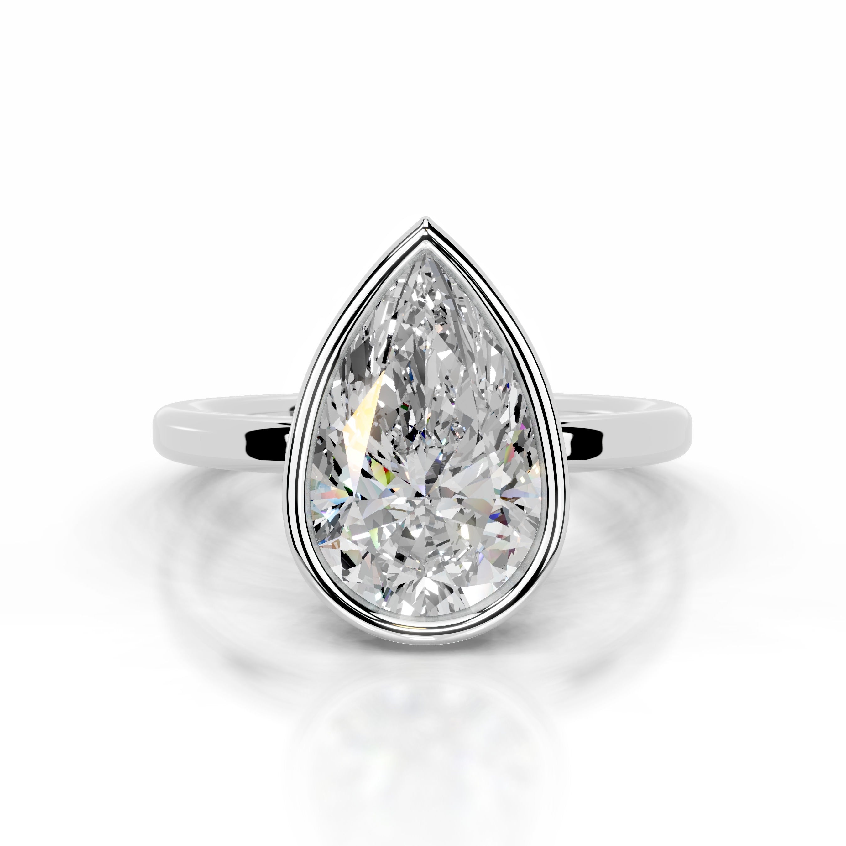 Dima Moissanite Ring - 18K White Gold
