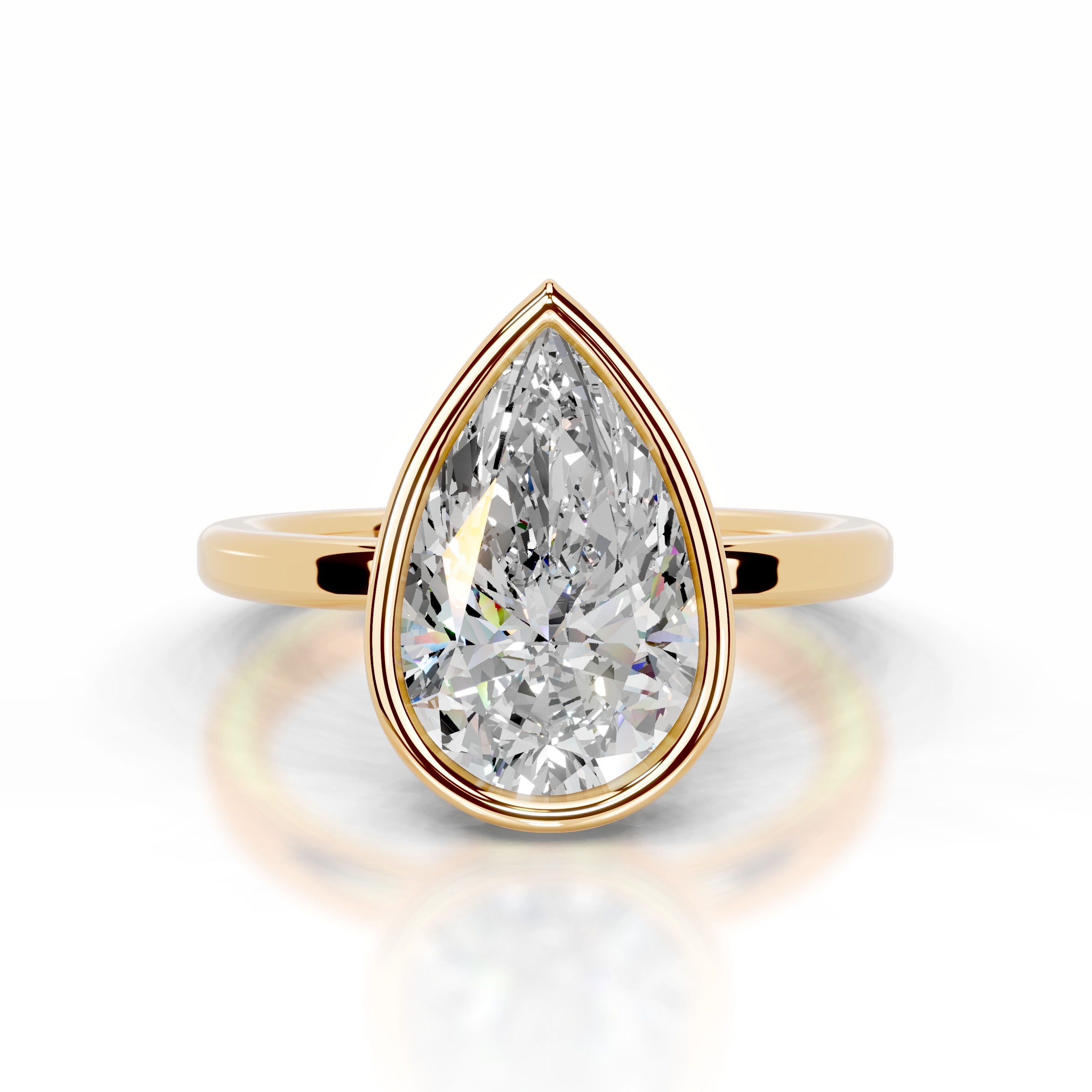 Dima Moissanite Ring - 18K Yellow Gold