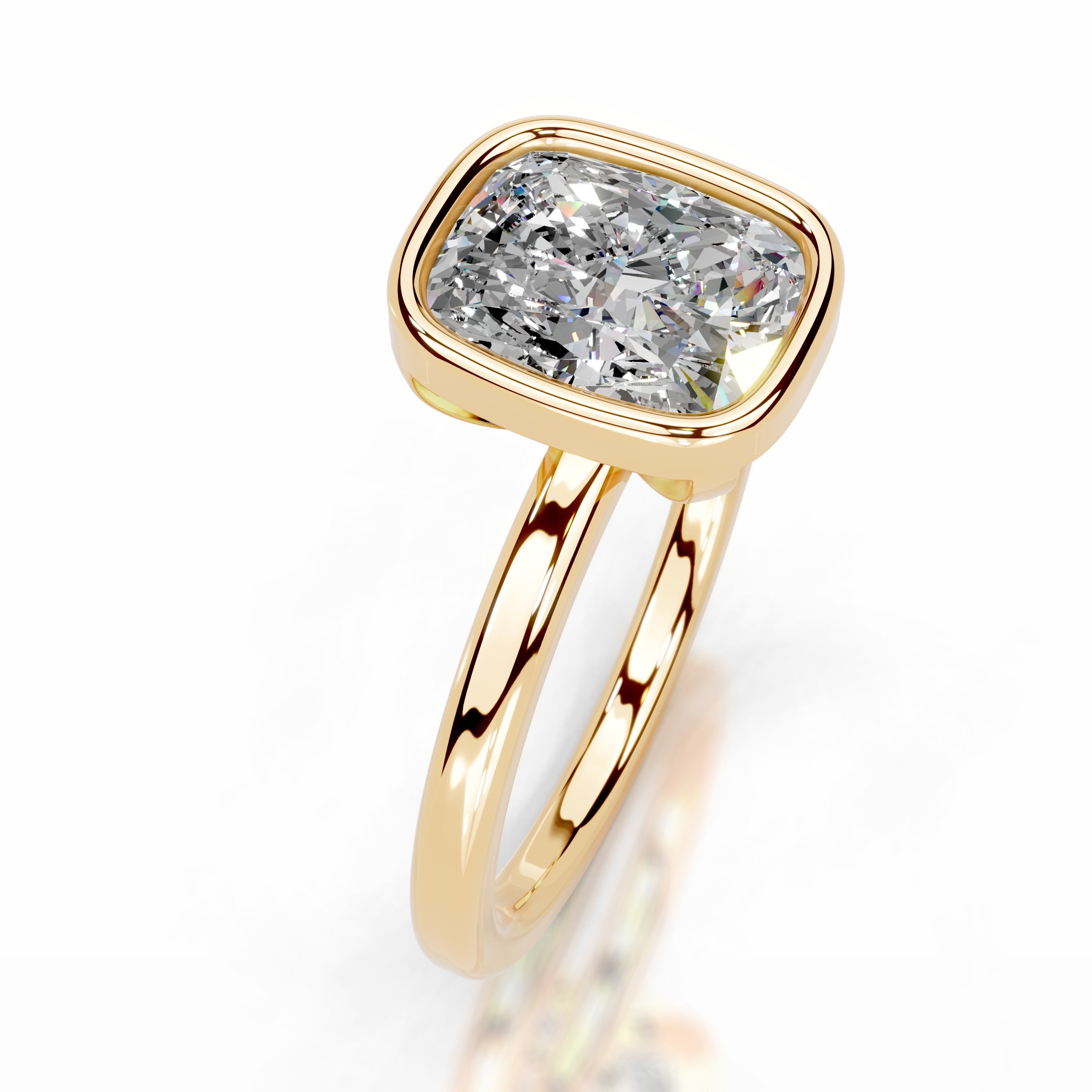 Dima Moissanite Ring - 18K Yellow Gold