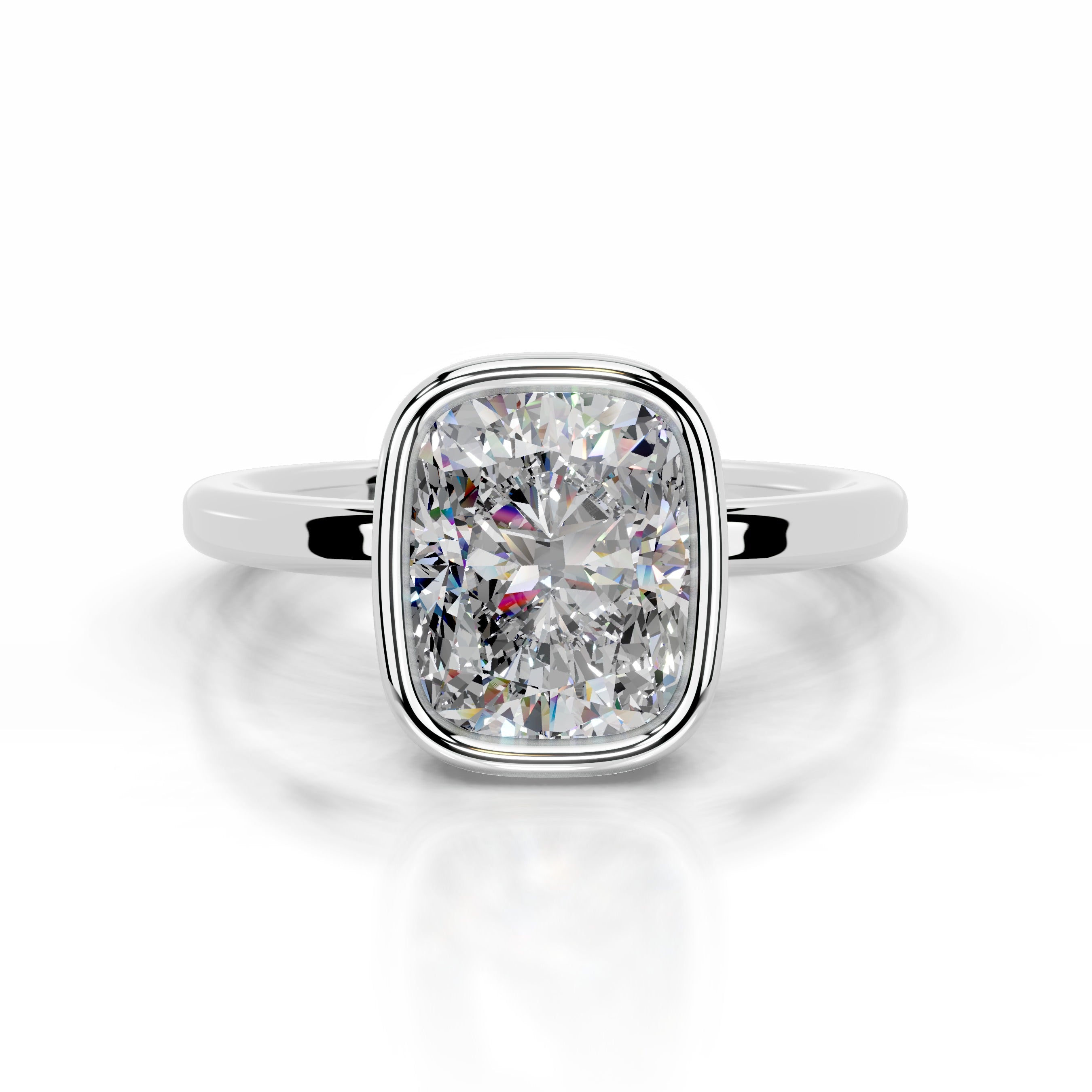 Dima Moissanite Ring - 14K White Gold