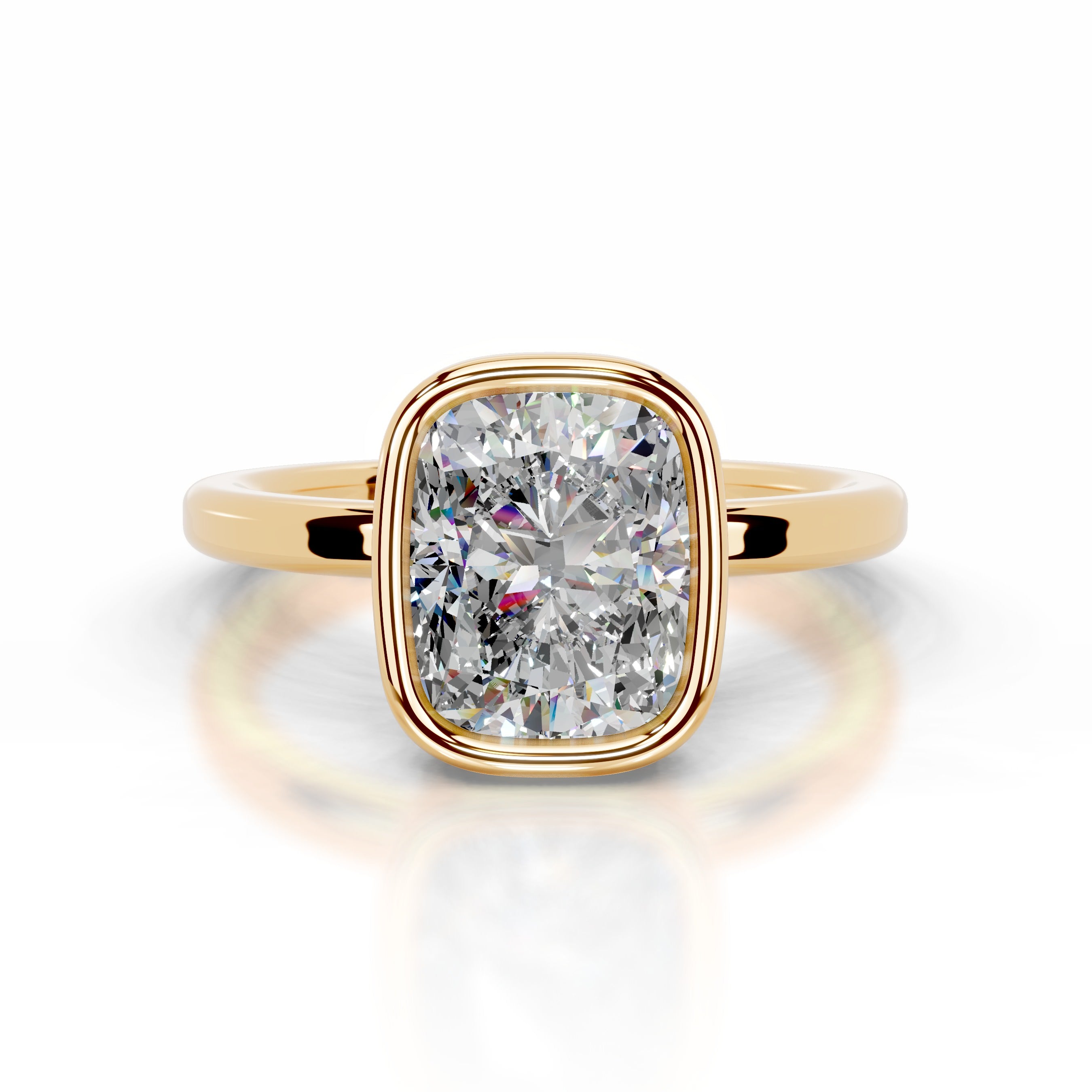 Dima Moissanite Ring - 18K Yellow Gold