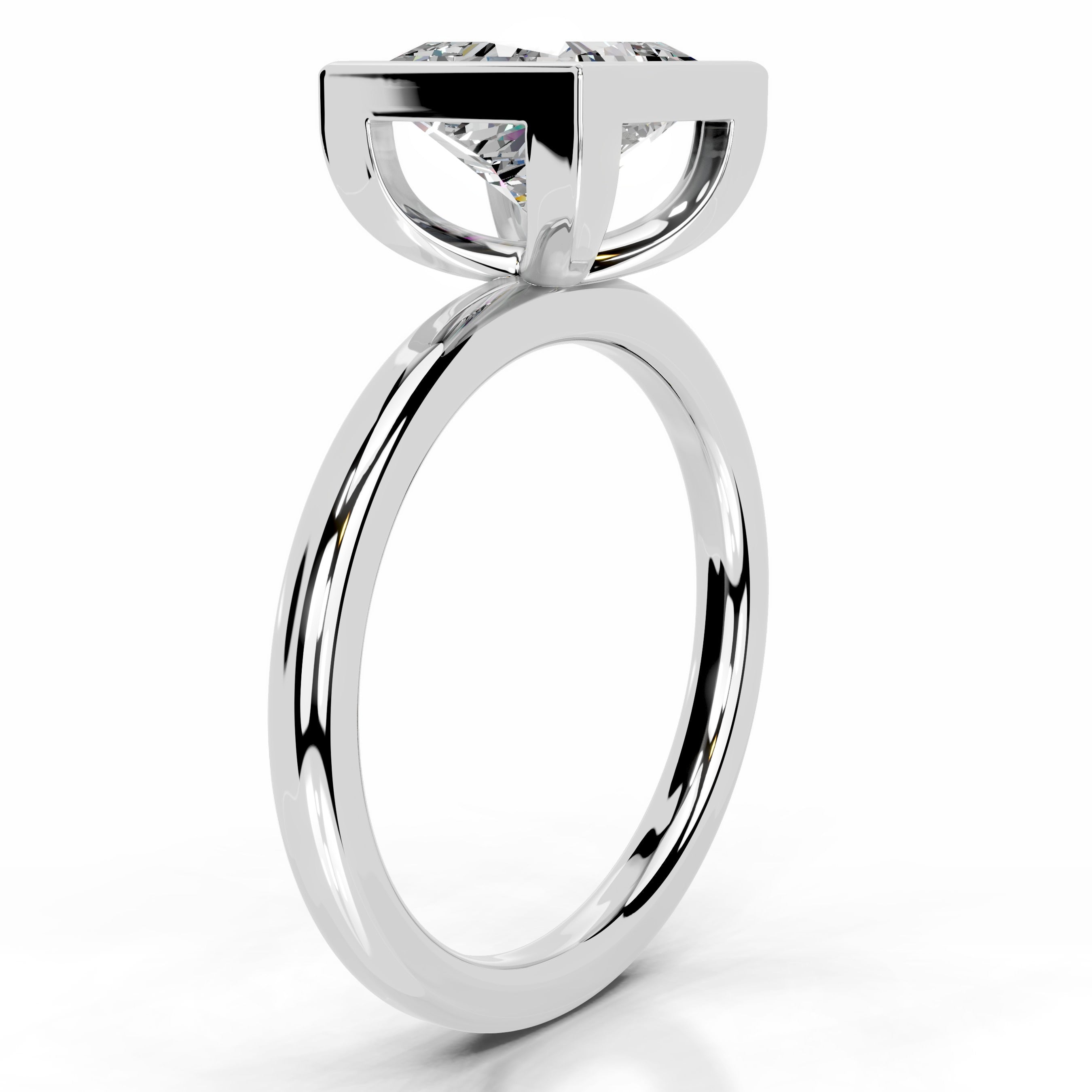 Dima Moissanite Ring - 18K White Gold