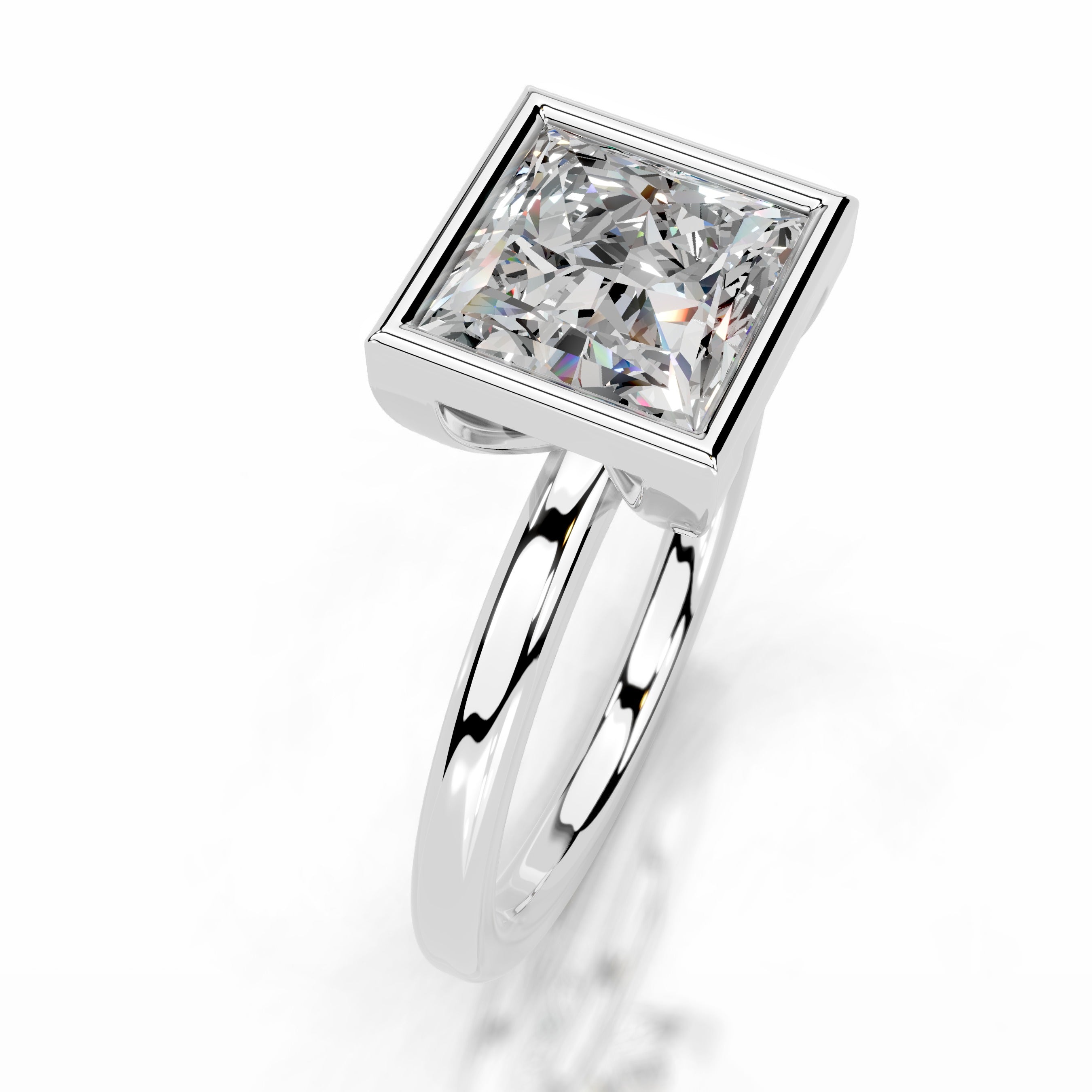 Dima Moissanite Ring - 18K White Gold