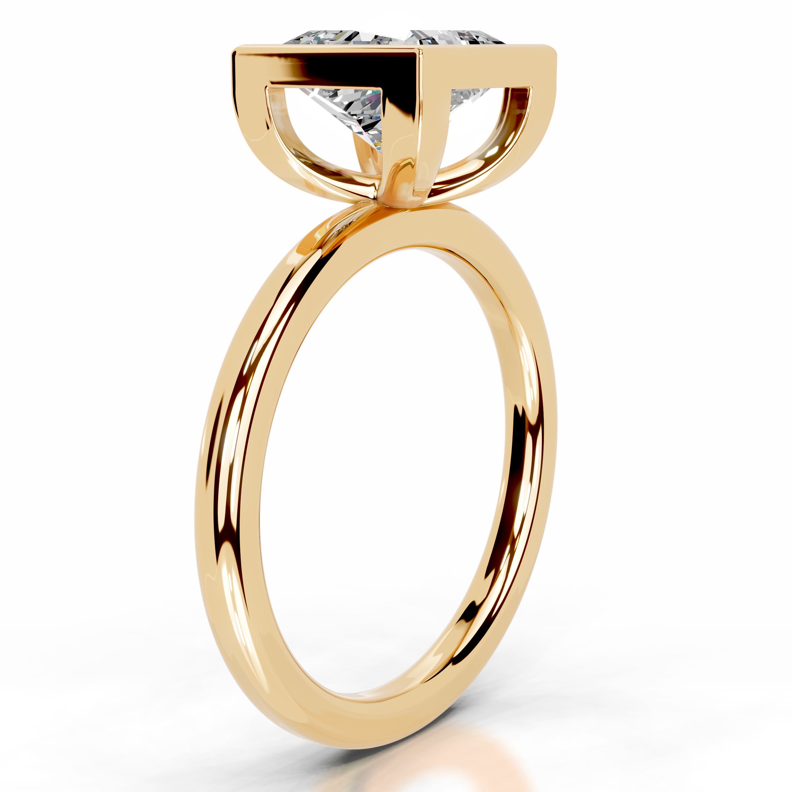 Dima Moissanite Ring - 18K Yellow Gold