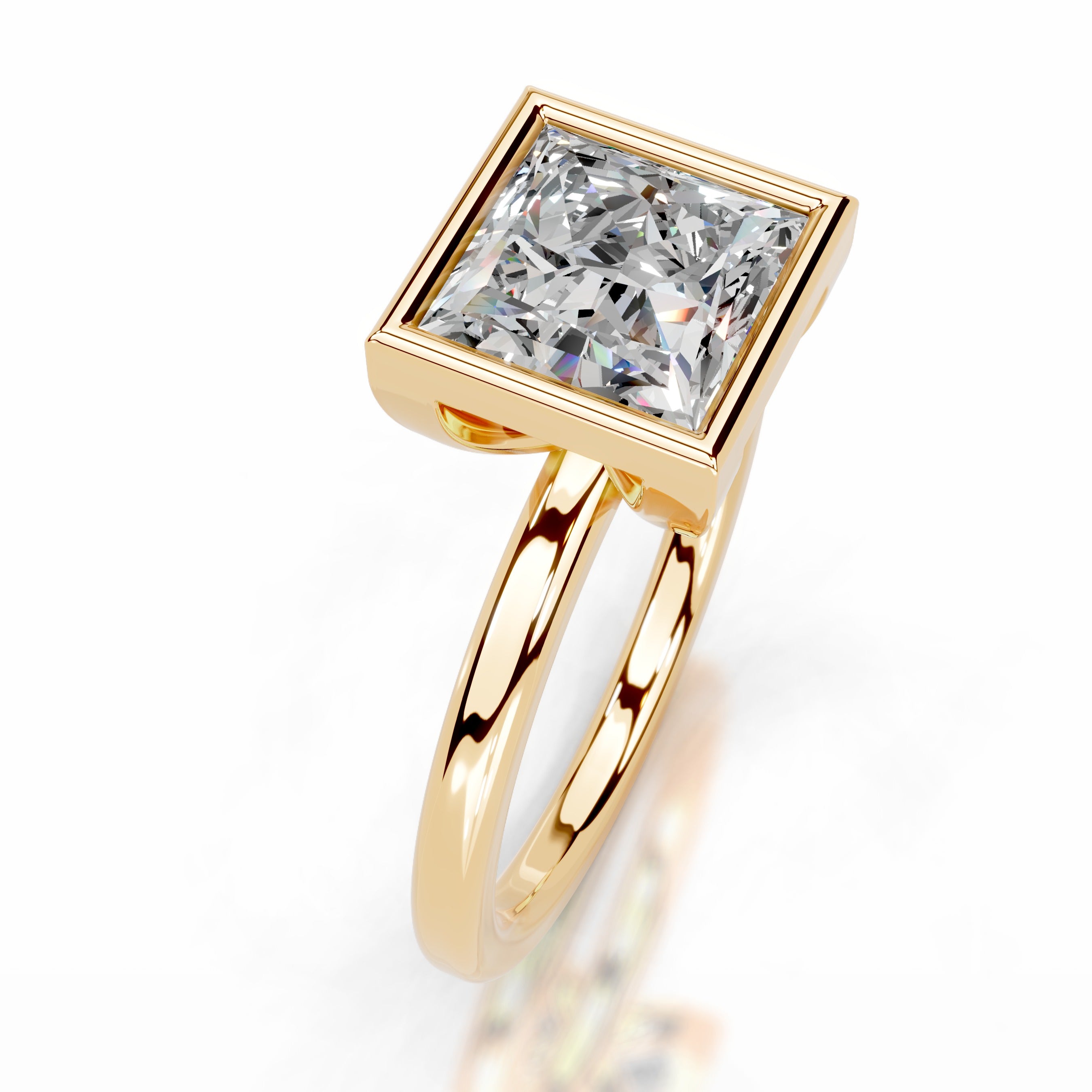 Dima Moissanite Ring - 18K Yellow Gold