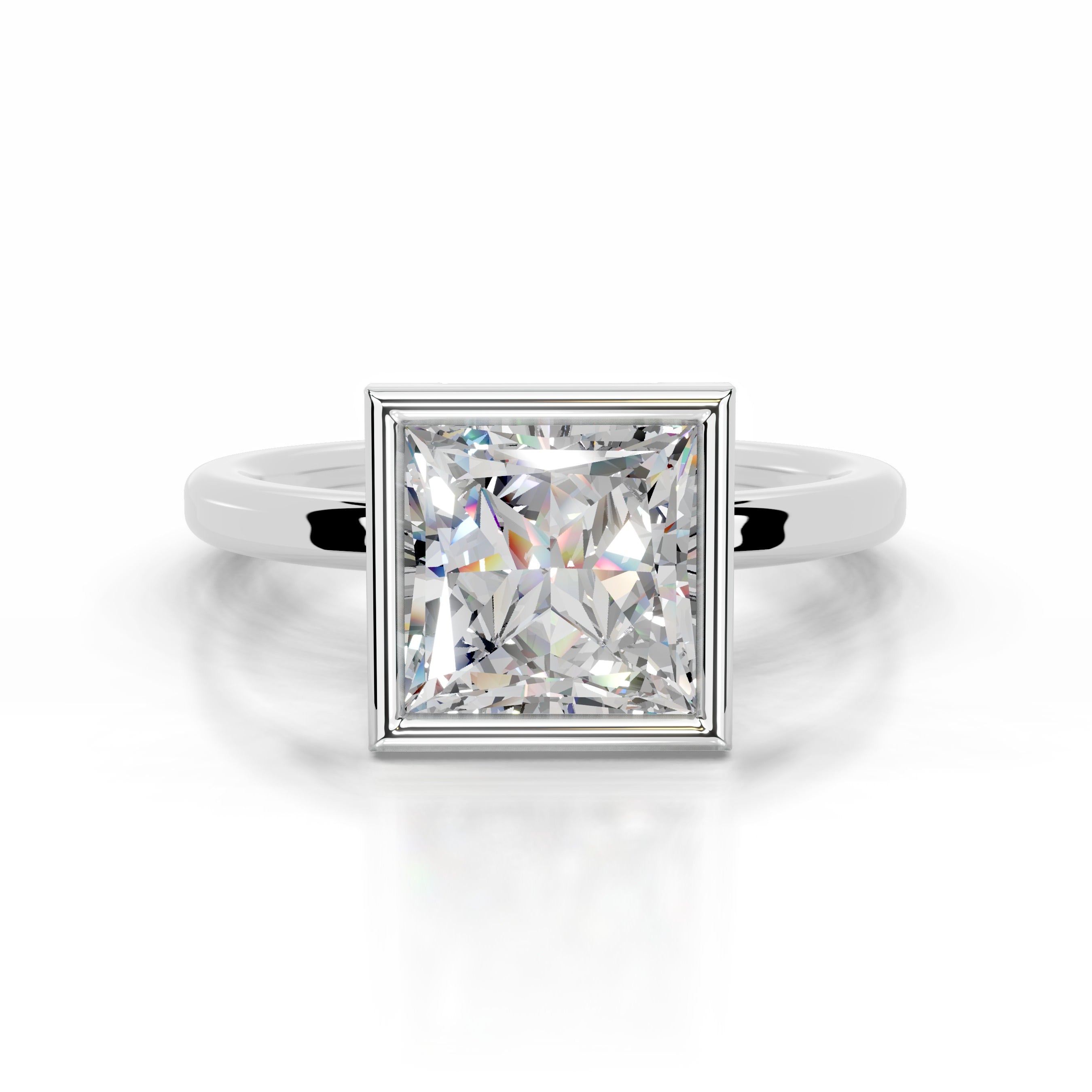 Dima Moissanite Ring - 14K White Gold