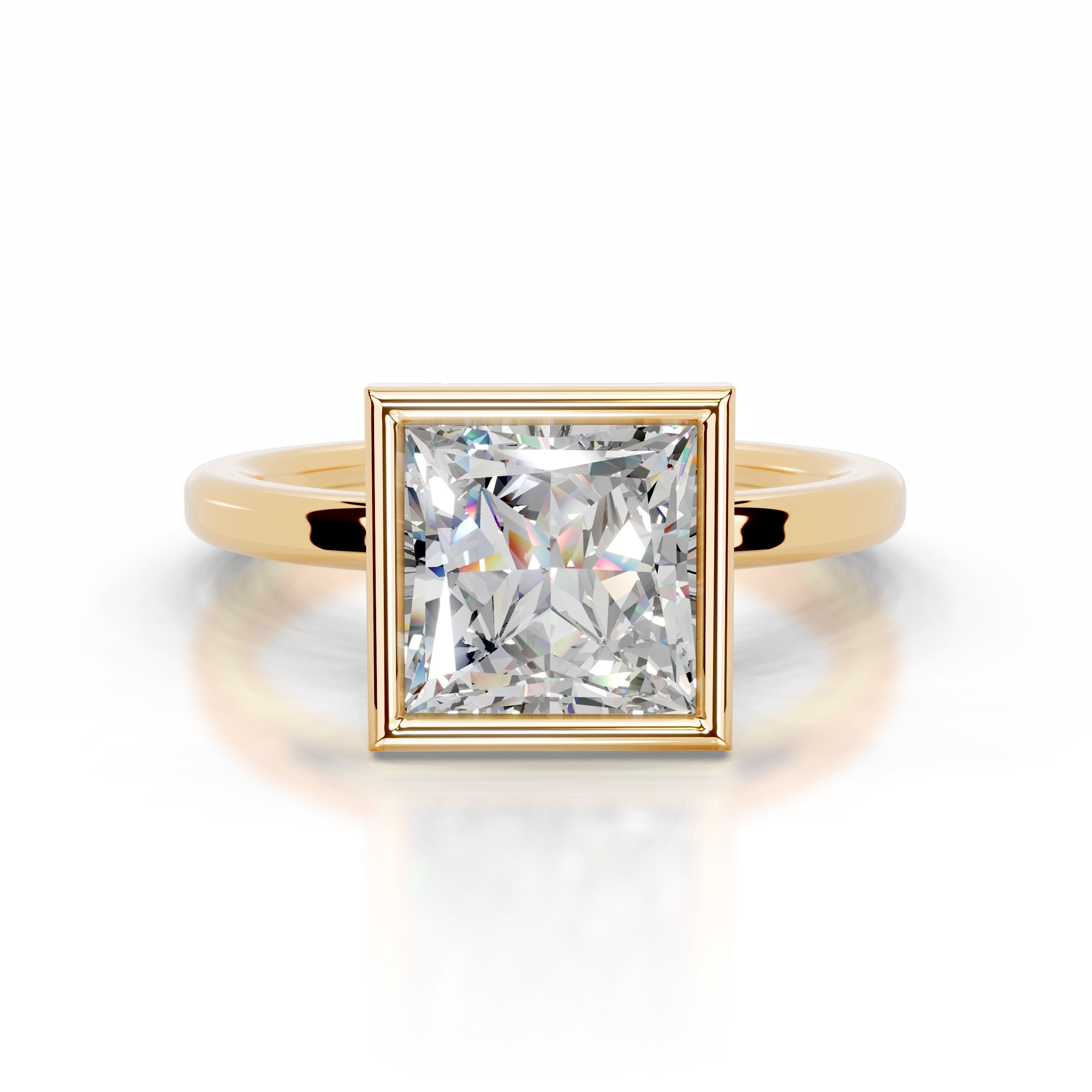 Dima Moissanite Ring - 18K Yellow Gold